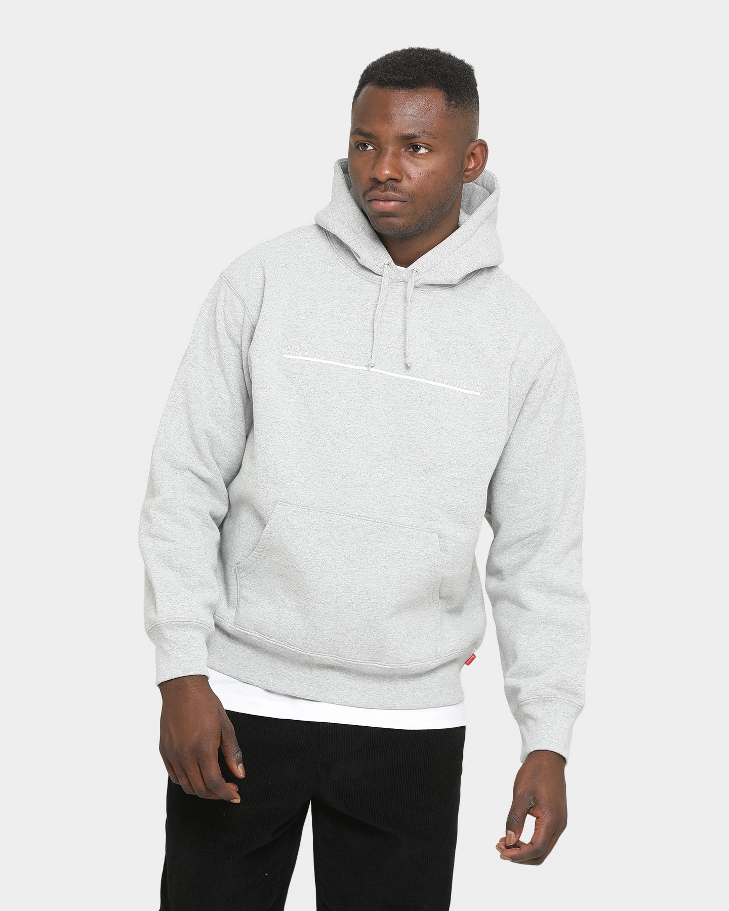 Side Pockets Odor Resistant Finish Supreme Shop Hooded Sweatshirt Heather Grey