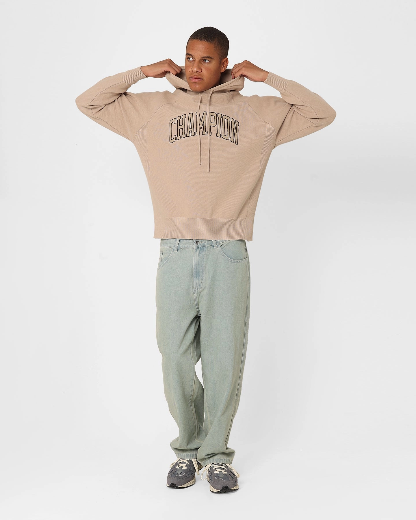 Champion LFS Knitted Hoodie Cafe Latte Indication Heat Resistant Layer
