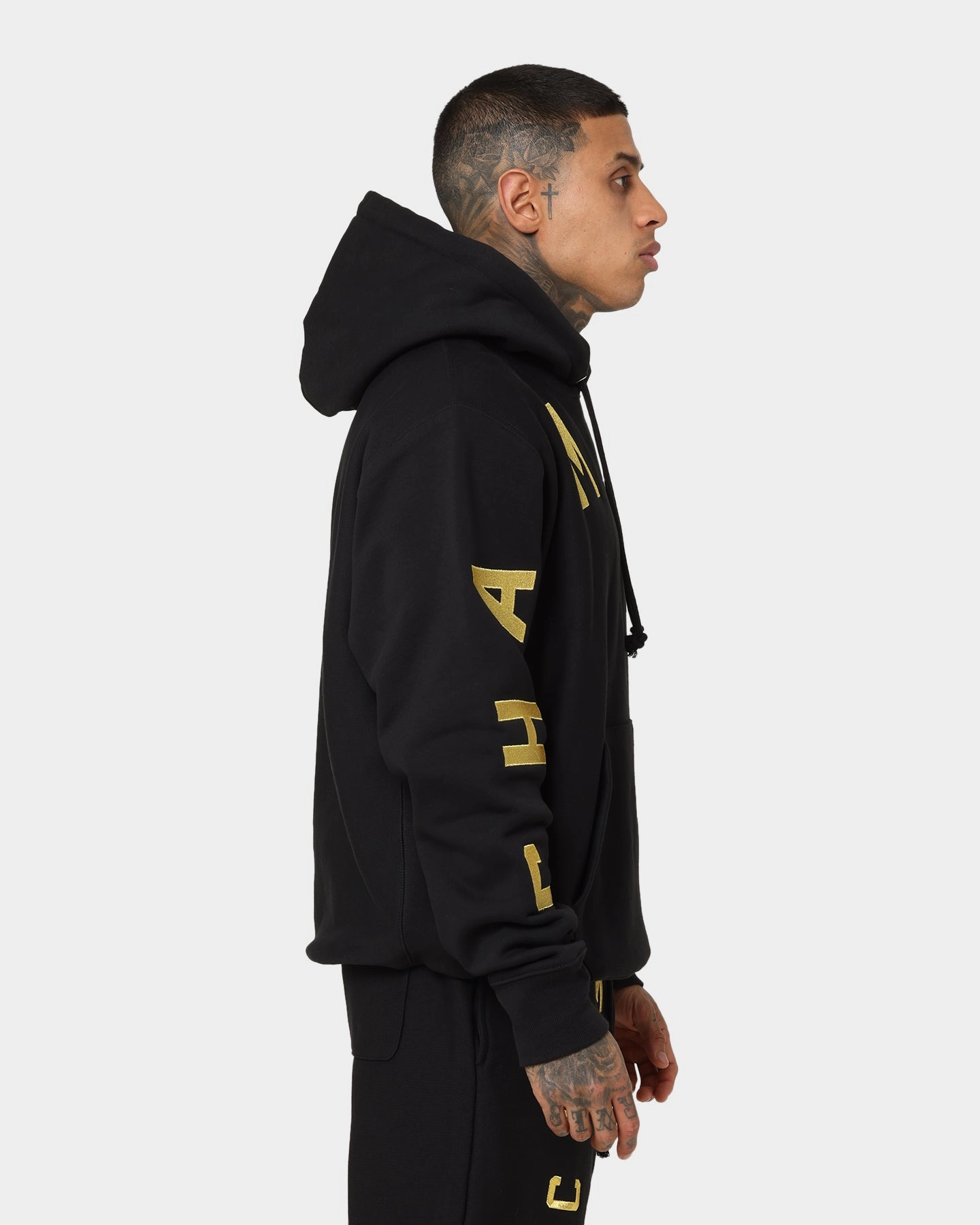 gardeners Active Lifestyle Champion Reverse Weave Large Arch Hoodie Black/Gold