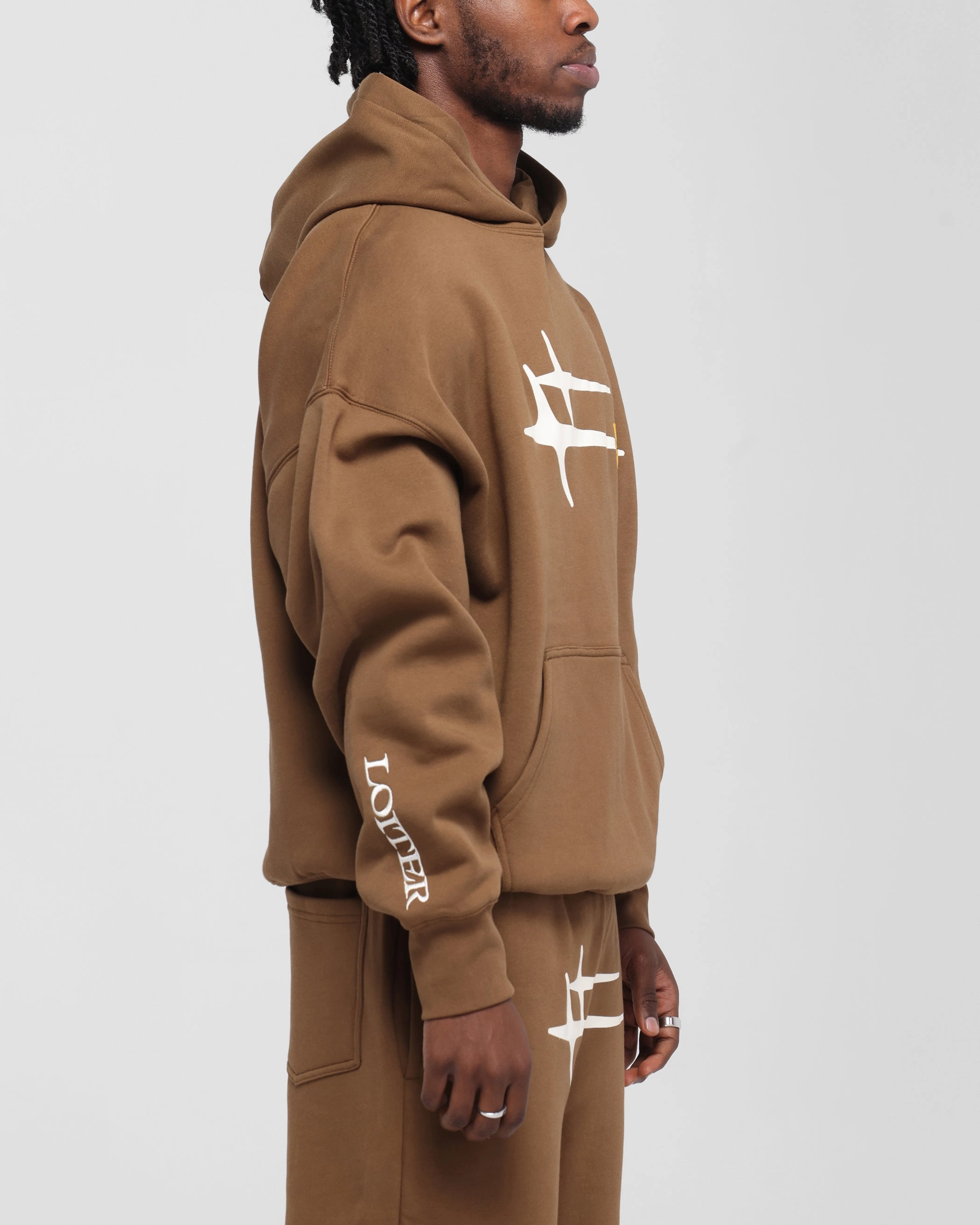 Loiter Hybrid Premium Hoodie Brown Anti-pill Method
