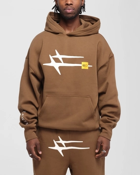 Nano Coated Fabric WindproofConstruction Loiter Hybrid Premium Hoodie Brown