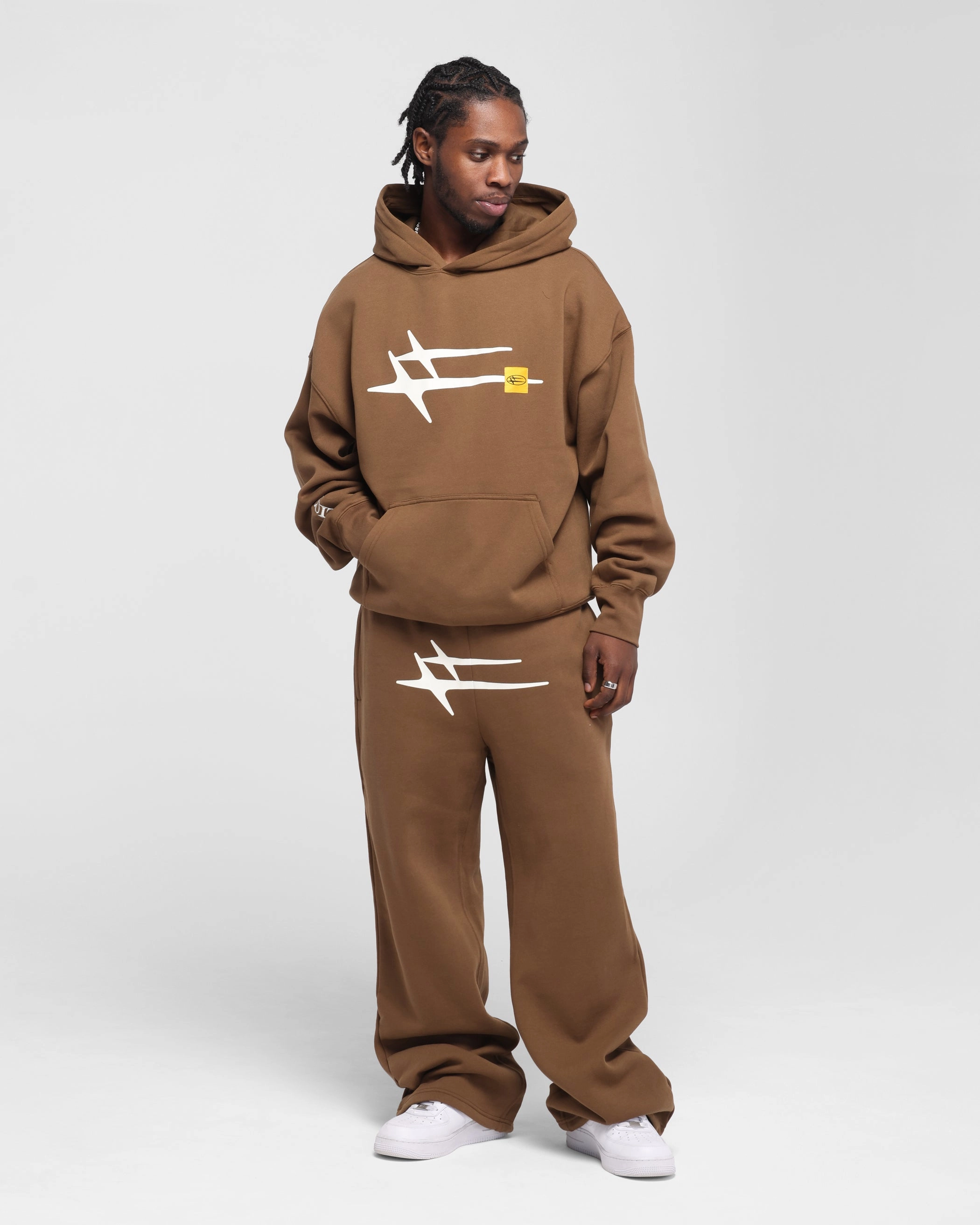 Loiter Hybrid Premium Hoodie Brown Process