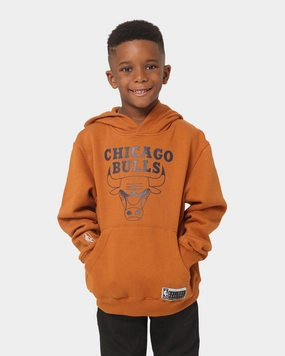 NBA Kids' Chicago Bulls Willis Fleece Hoodie Tan FlexibleMovement Weatherproof Zippers