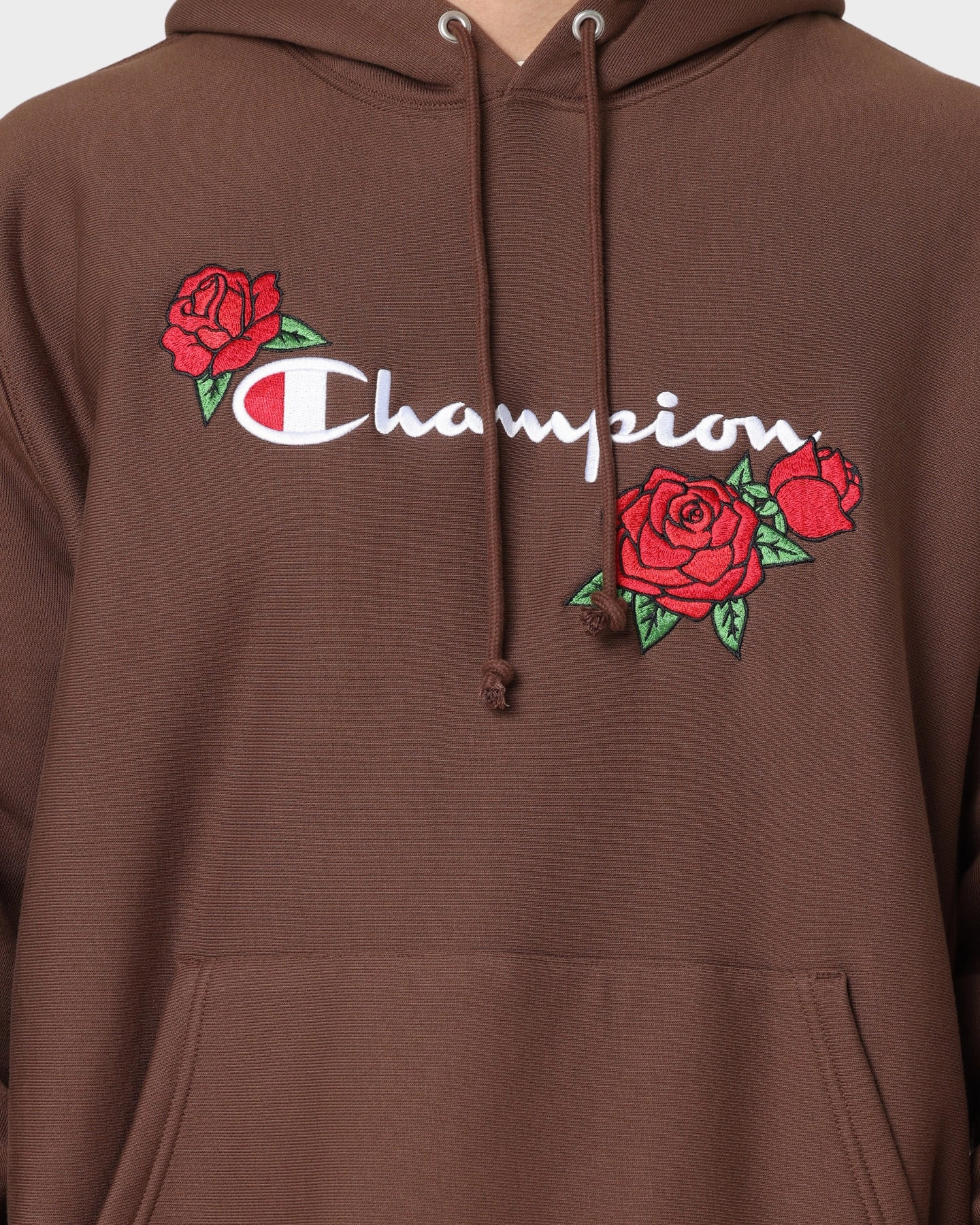 Durable Quality Champion Reverse Weave Roses Embroidery Hoodie Coco Loco