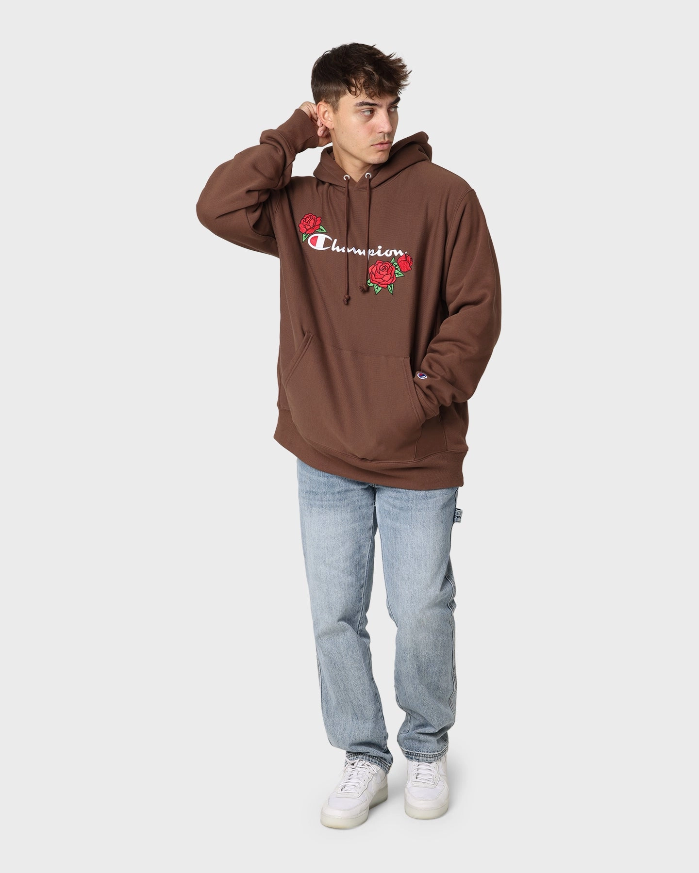 Champion Reverse Weave Roses Embroidery Hoodie Coco Loco Collarless