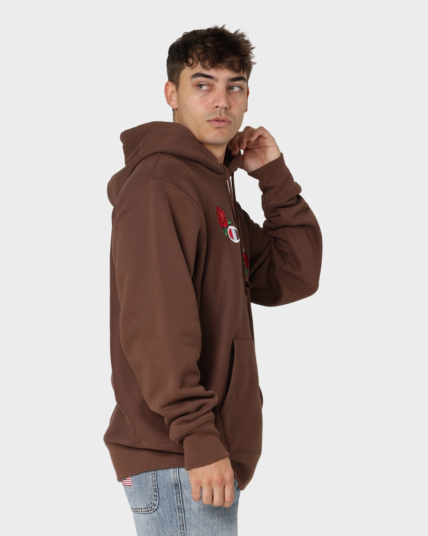 Champion Reverse Weave Roses Embroidery Hoodie Coco Loco bag Casual Warmth