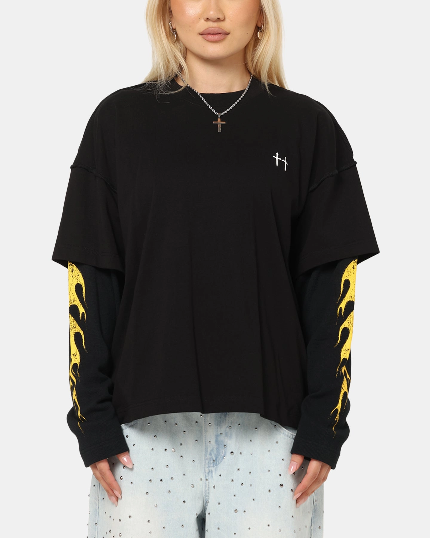 Saint Morta La Flame Long Sleeve T-Shirt Black Active Essentials
