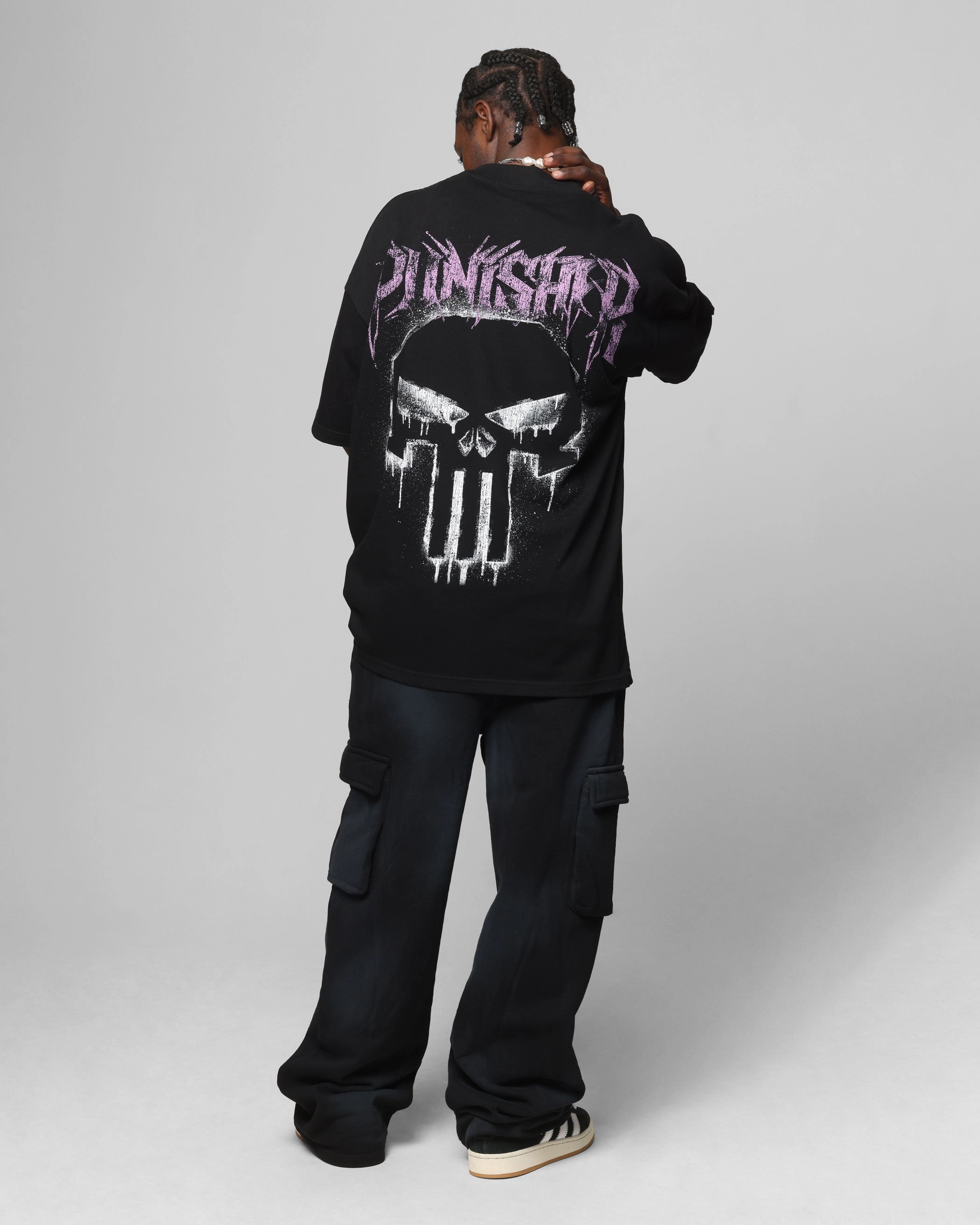 Loiter Marvel The Punisher Mock Neck T-Shirt Black Light Style Trend