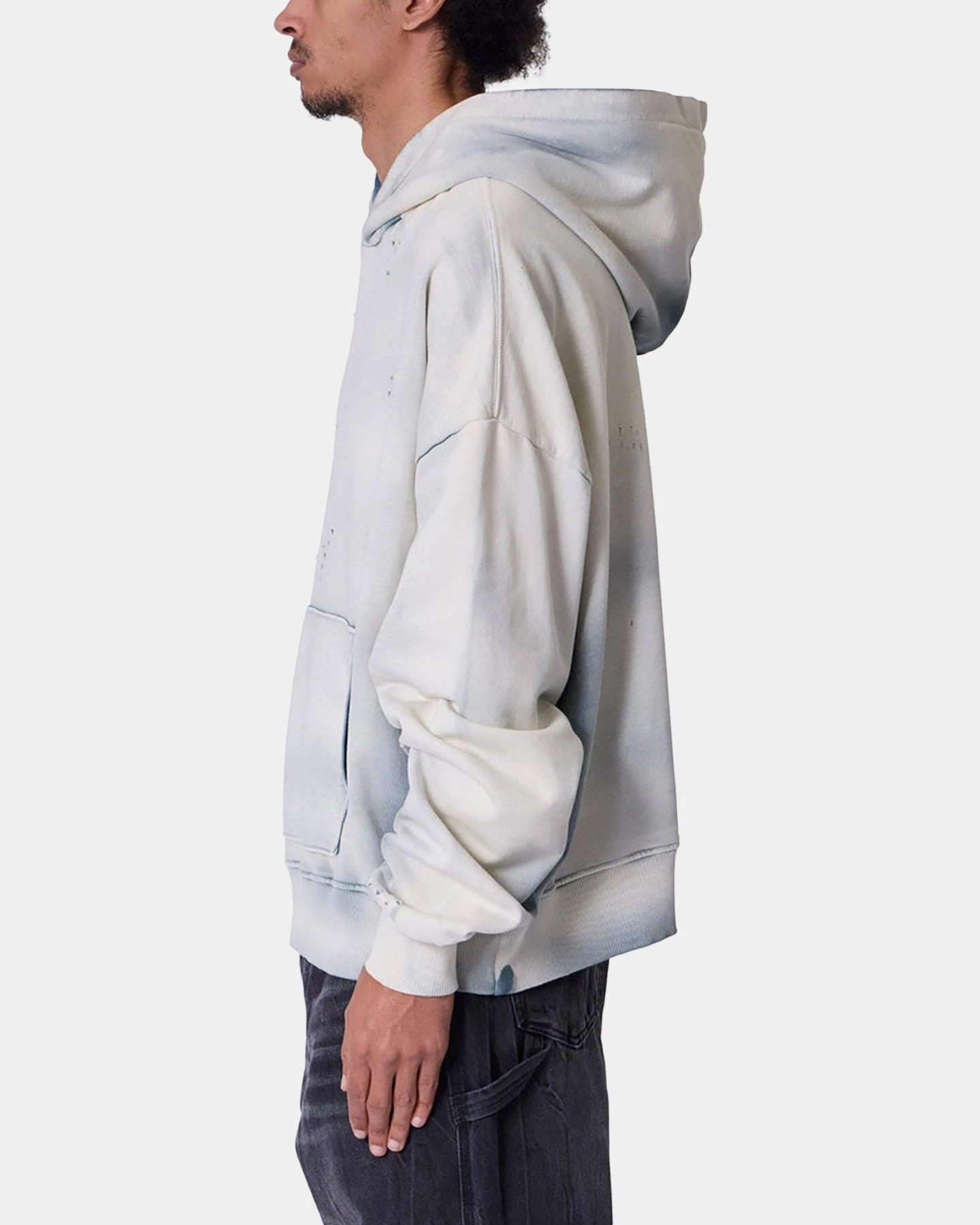 Smart Look Brush MNML Sprayed Hoodie Blue
