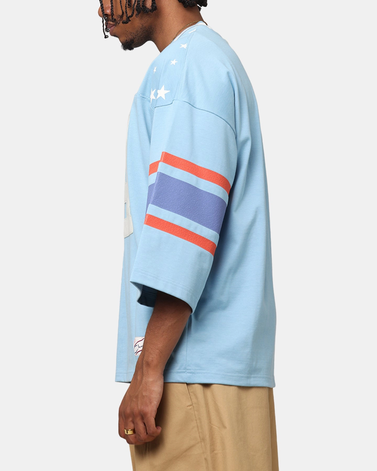 Champion 60's Football T-Shirt Pale Blue TaglessDesign Classic Fit