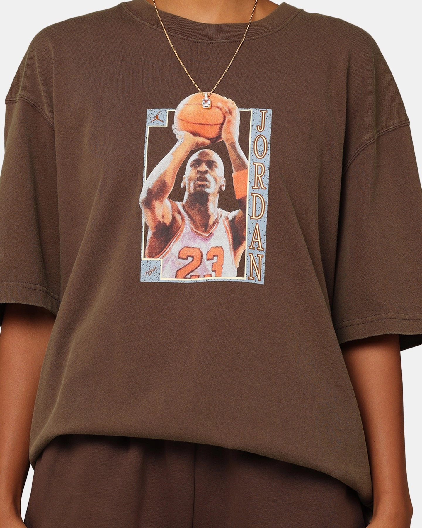 Minimalist Apparel Pocket Reinforcement Jordan Women's Oversized Graphic T-Shirt Baroque Brown/Legend Coffee
