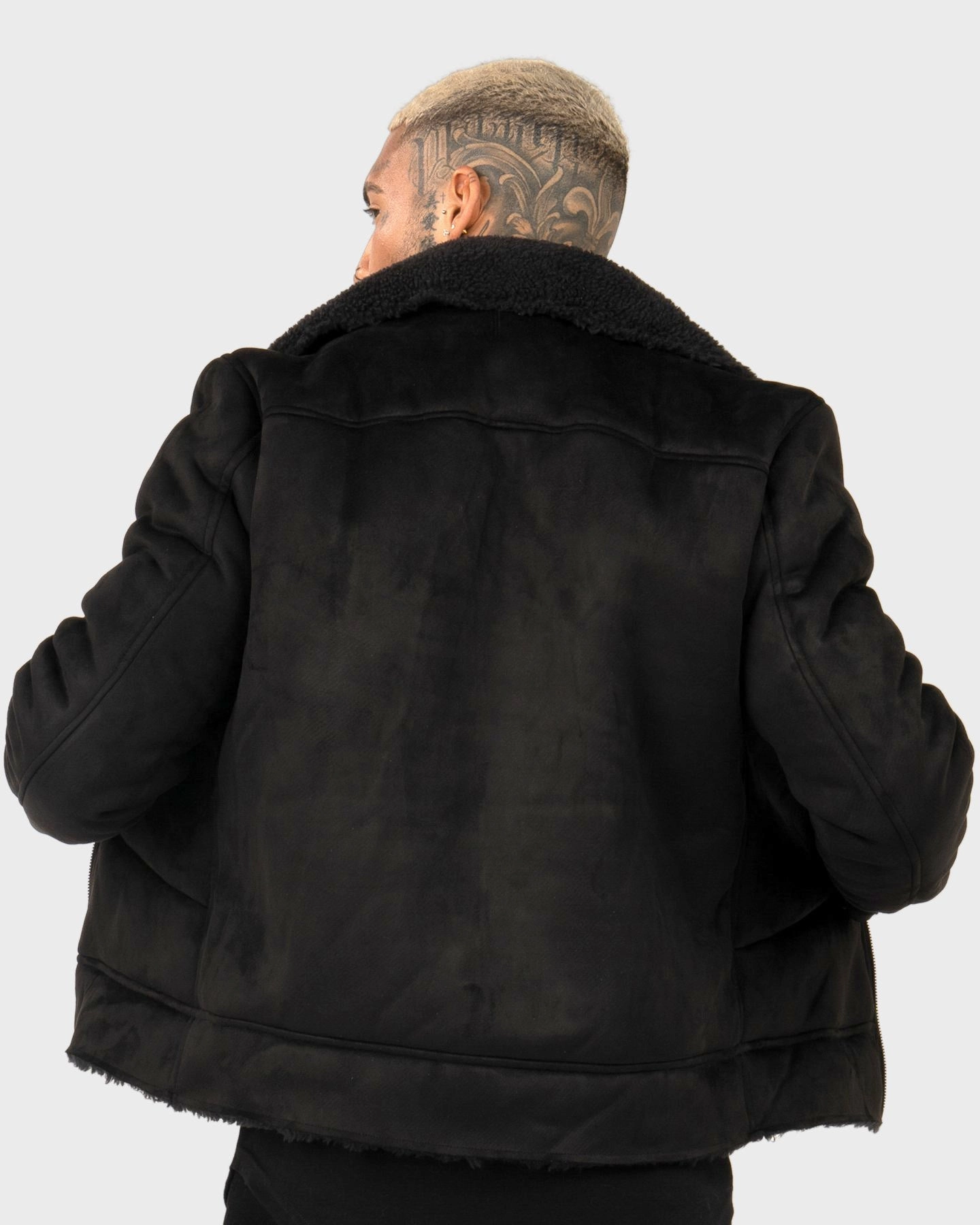 Thermolite Insulation Taped Seams Saint Morta Renegade Sherpa Biker Jacket Black/Black