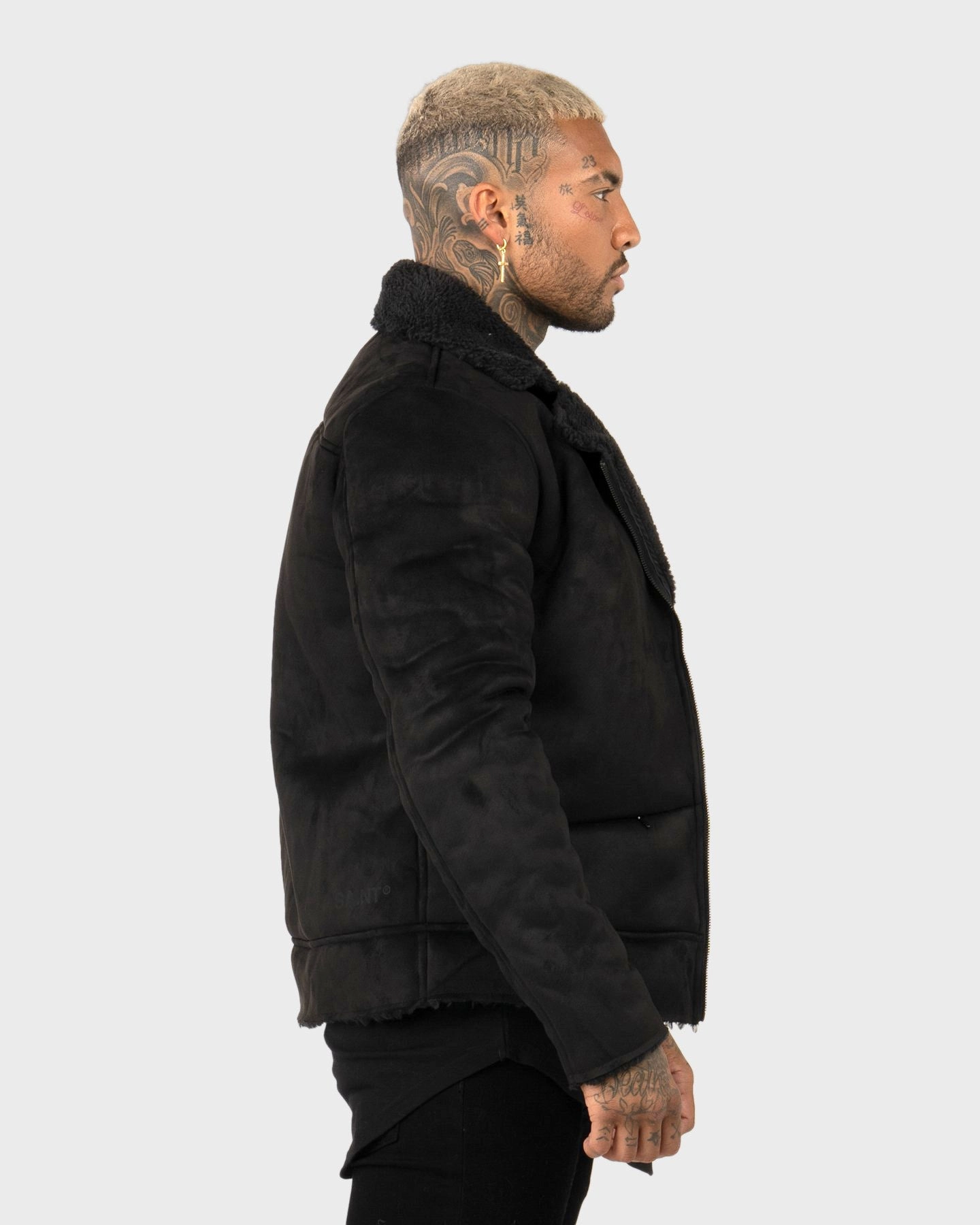 Saint Morta Renegade Sherpa Biker Jacket Black/Black Mindfulness tall size