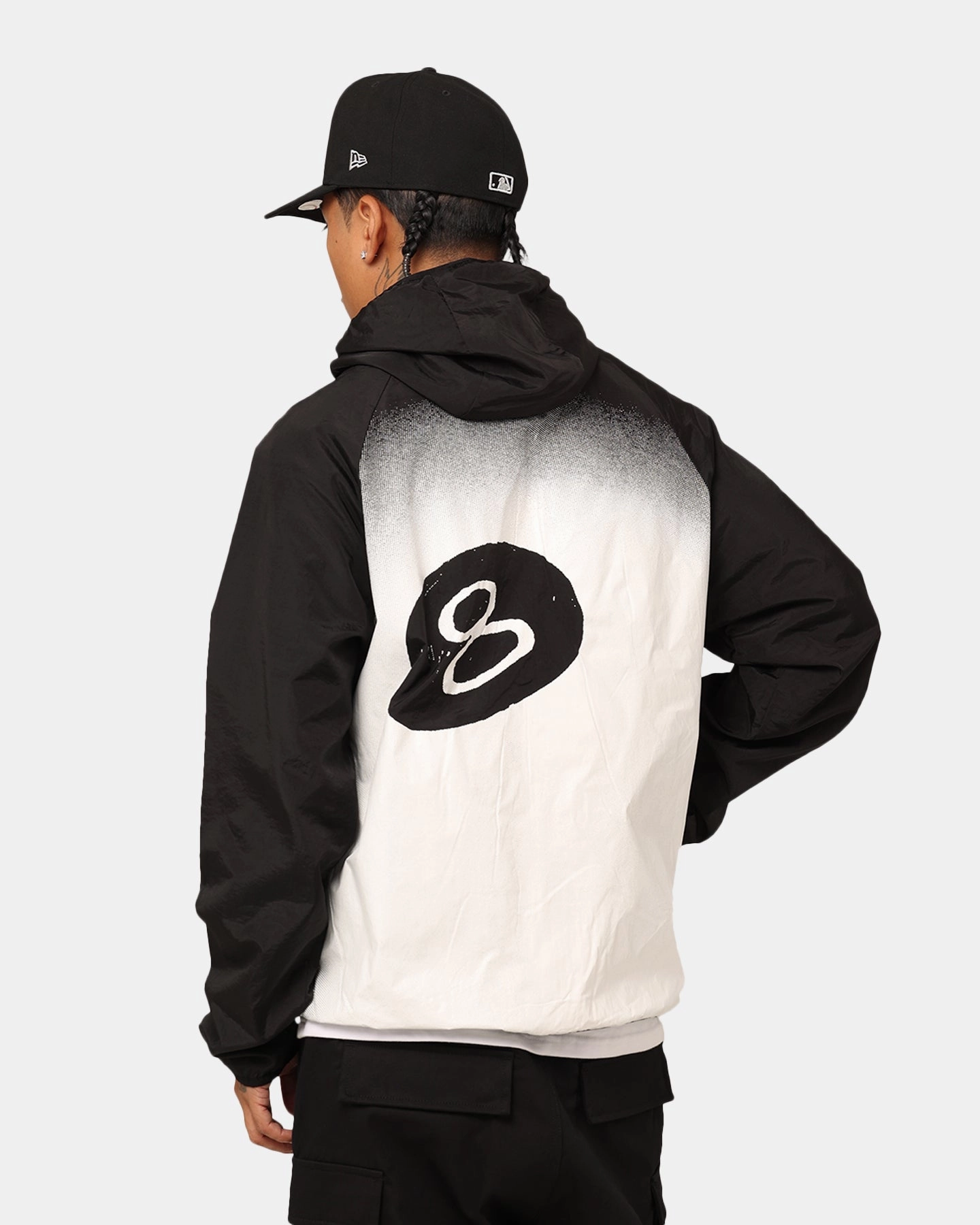 Layered Collar Design Possibility Stussy 8 Ball Fade Spray Jacket Black