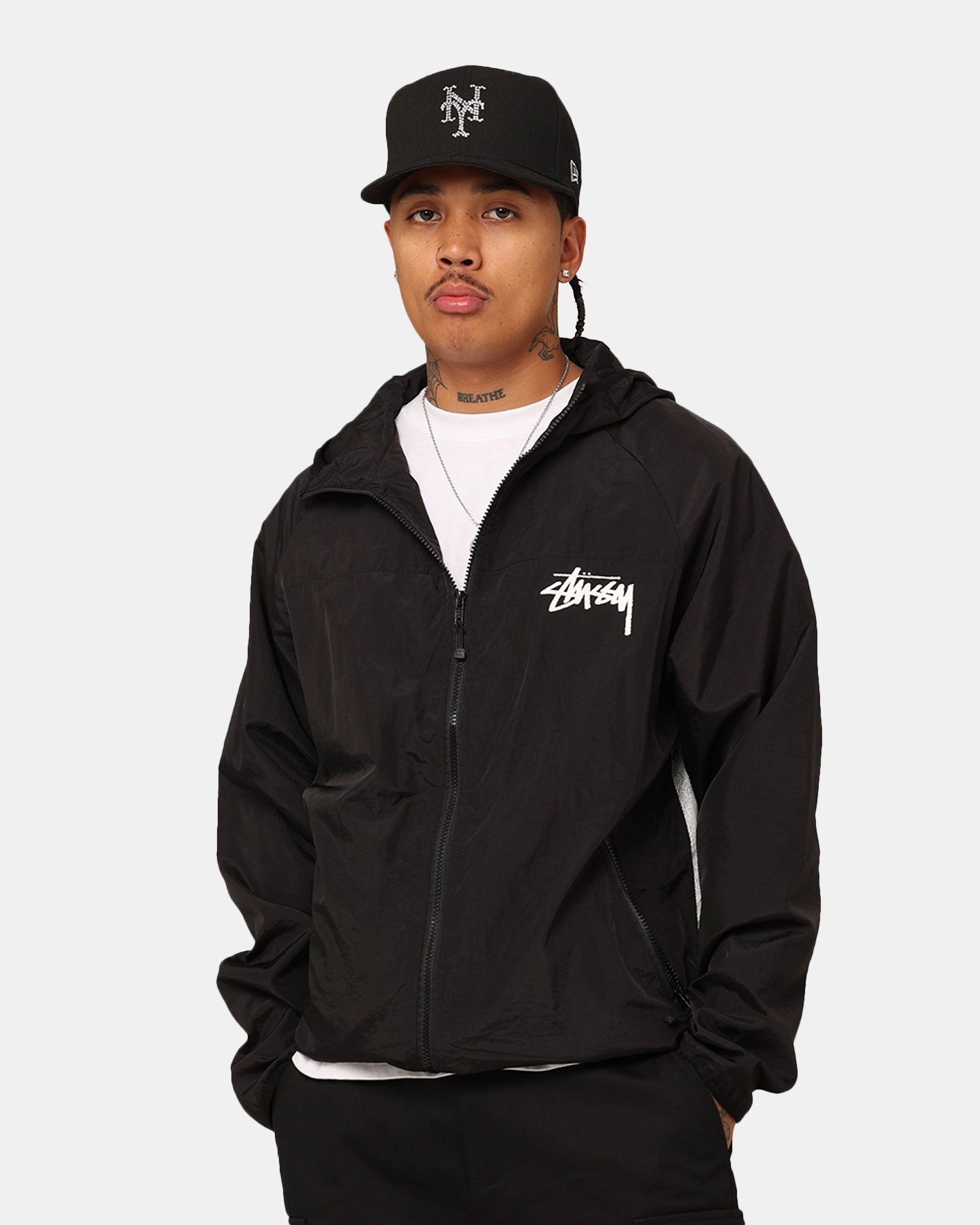 Stussy 8 Ball Fade Spray Jacket Black Stretch Fabric