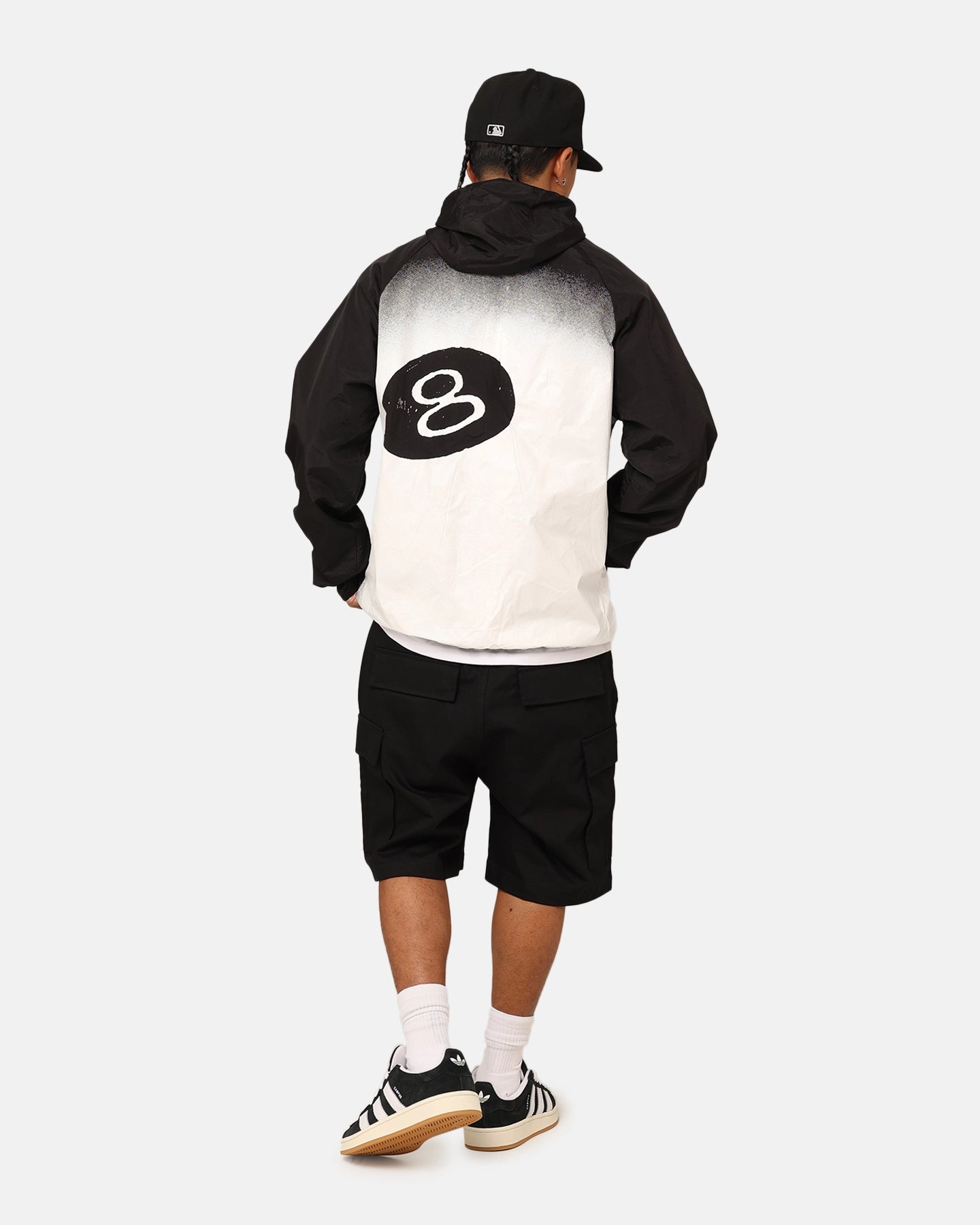 Stussy 8 Ball Fade Spray Jacket Black HeatRegulating