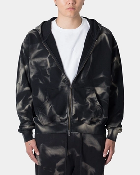 Warm Shield MNML Sun Burned Zip Up Hoodie Washed Black