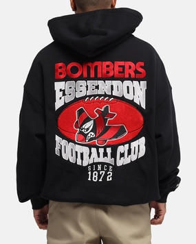 Sustainable Mitchell & Ness Essendon Bombers Team Hoodie Solid Black