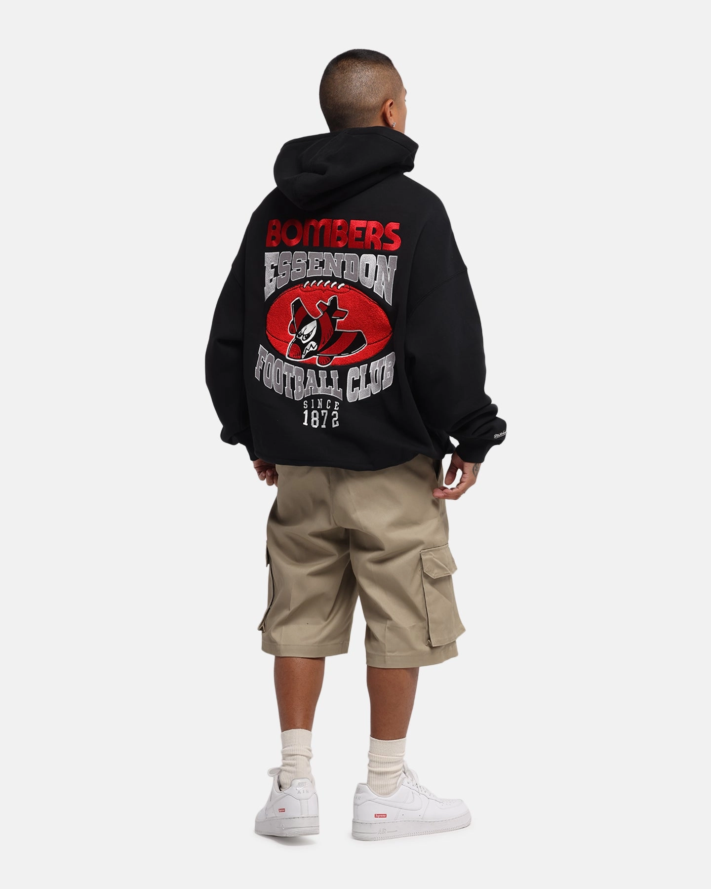 Mitchell & Ness Essendon Bombers Team Hoodie Solid Black Sport Inspired Relationship