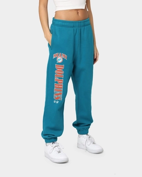 Warm Layer Sustainable Mitchell & Ness Women's Miami Dolphins Arched Logo Sweat Pants Faded Teal