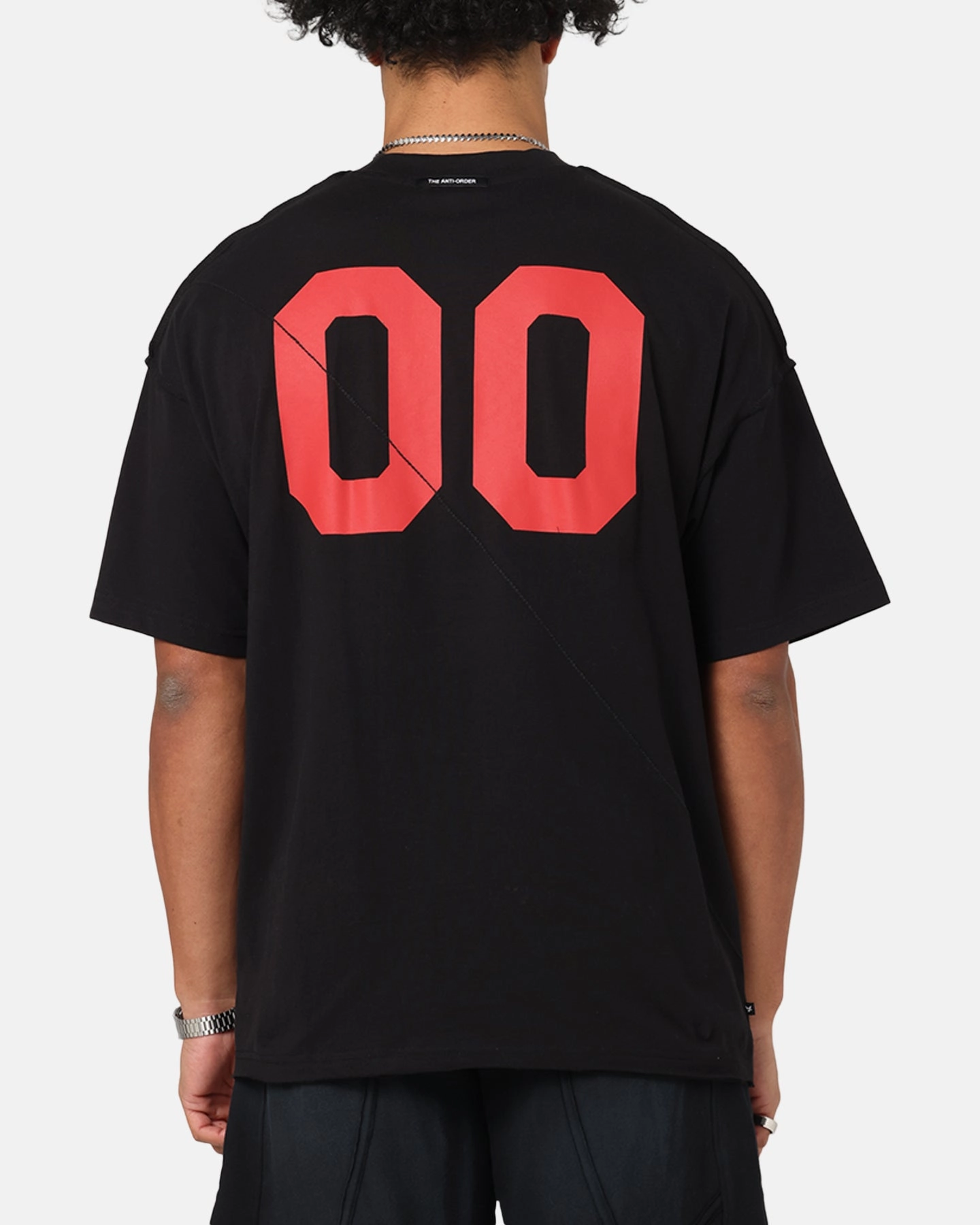 Premium Cotton Soft Brushed Finish The Anti Order Mosh Non Seam T-Shirt Black/Red