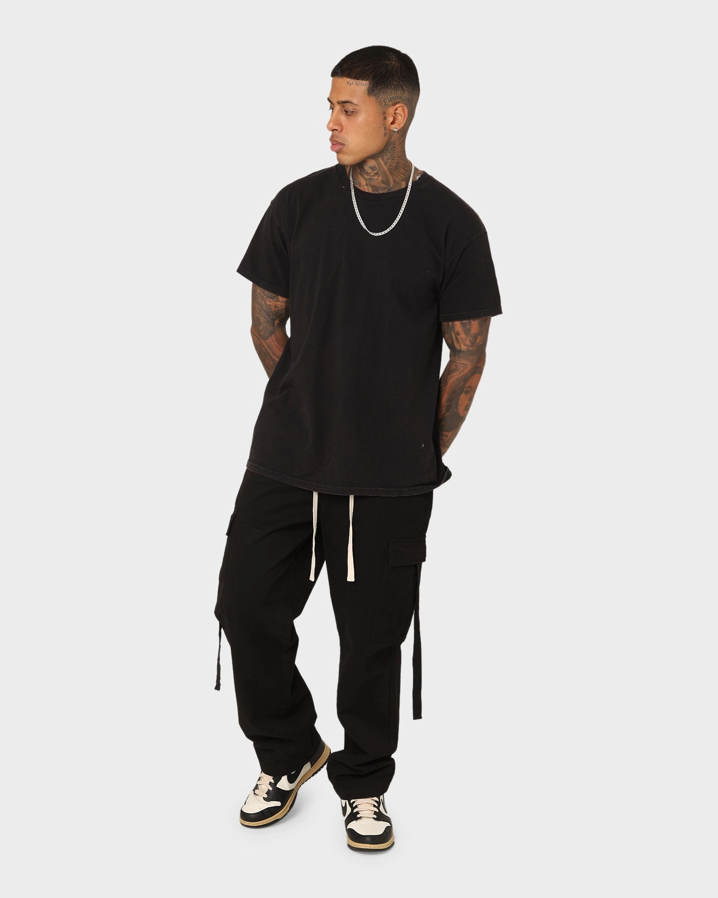 Well Made Standard Vintage Black T-Shirt Black Wash Comfy Pieces Zip Up