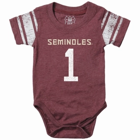 Wes & Willy Infant Seminoles #1 Short Sleeve Football Jersey Onesie - Garnet MultiPurpose Loungewear