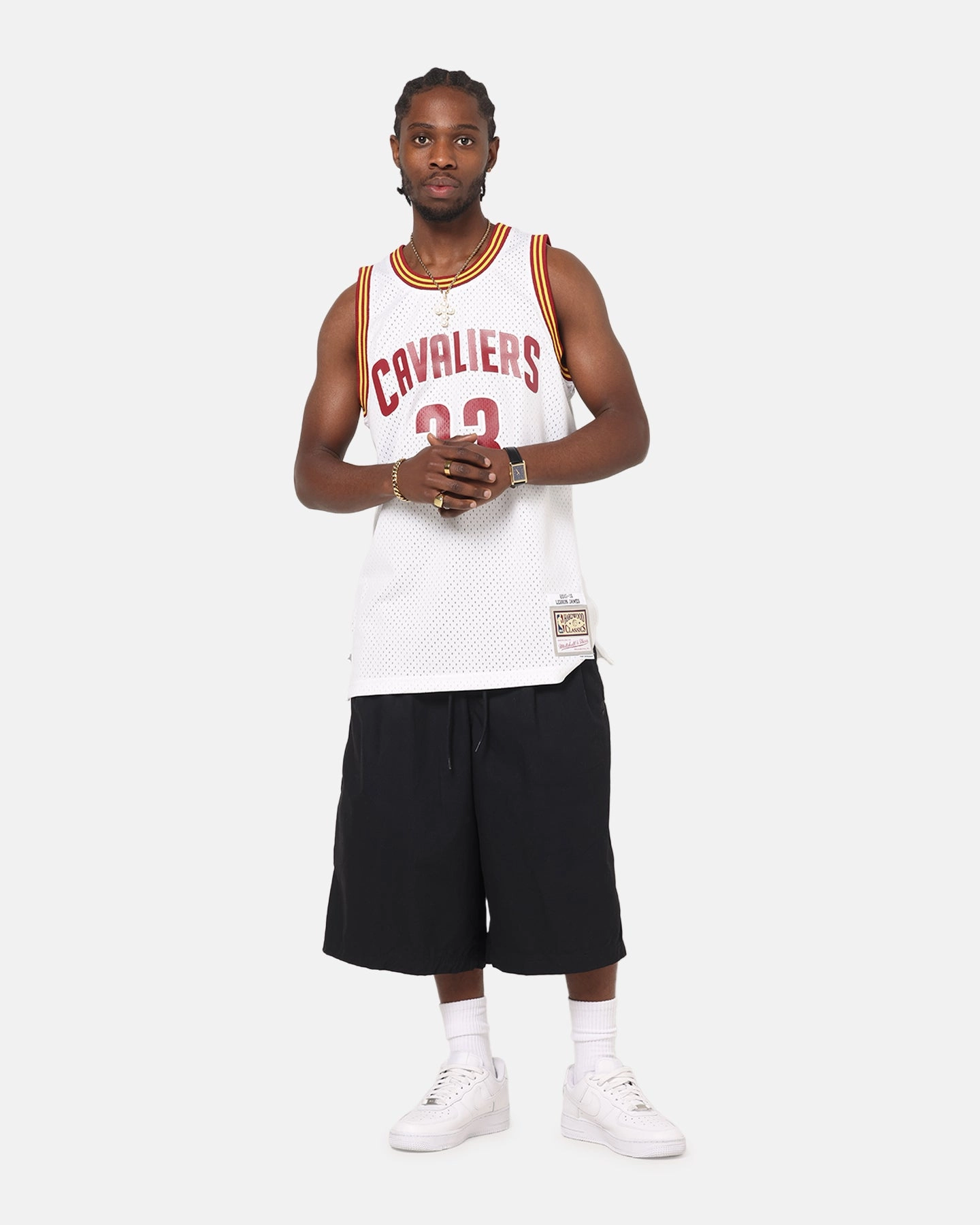 Performance Fit Odor Resistant Treatment Mitchell & Ness Cleveland Cavaliers Lebron James 2015 Swing Jersey White