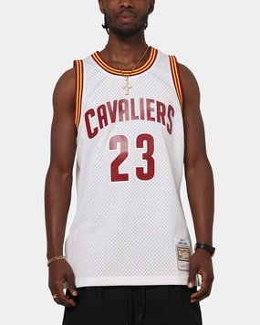Mitchell & Ness Cleveland Cavaliers Lebron James 2015 Swing Jersey White Sweat Wicking Ribbing Zero Distraction Tagging