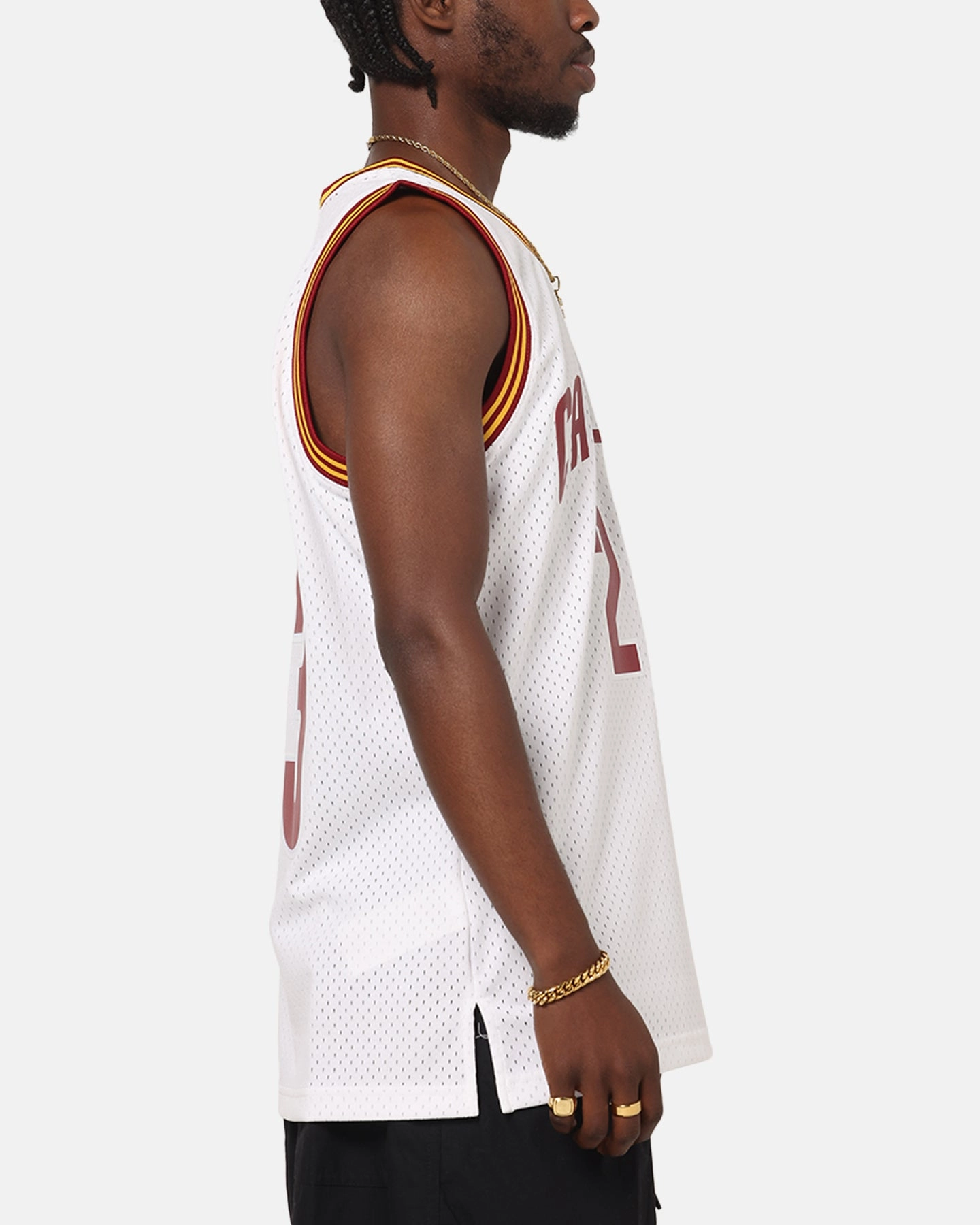 Mitchell & Ness Cleveland Cavaliers Lebron James 2015 Swing Jersey White Breathable Gear Comfort Fit Collar