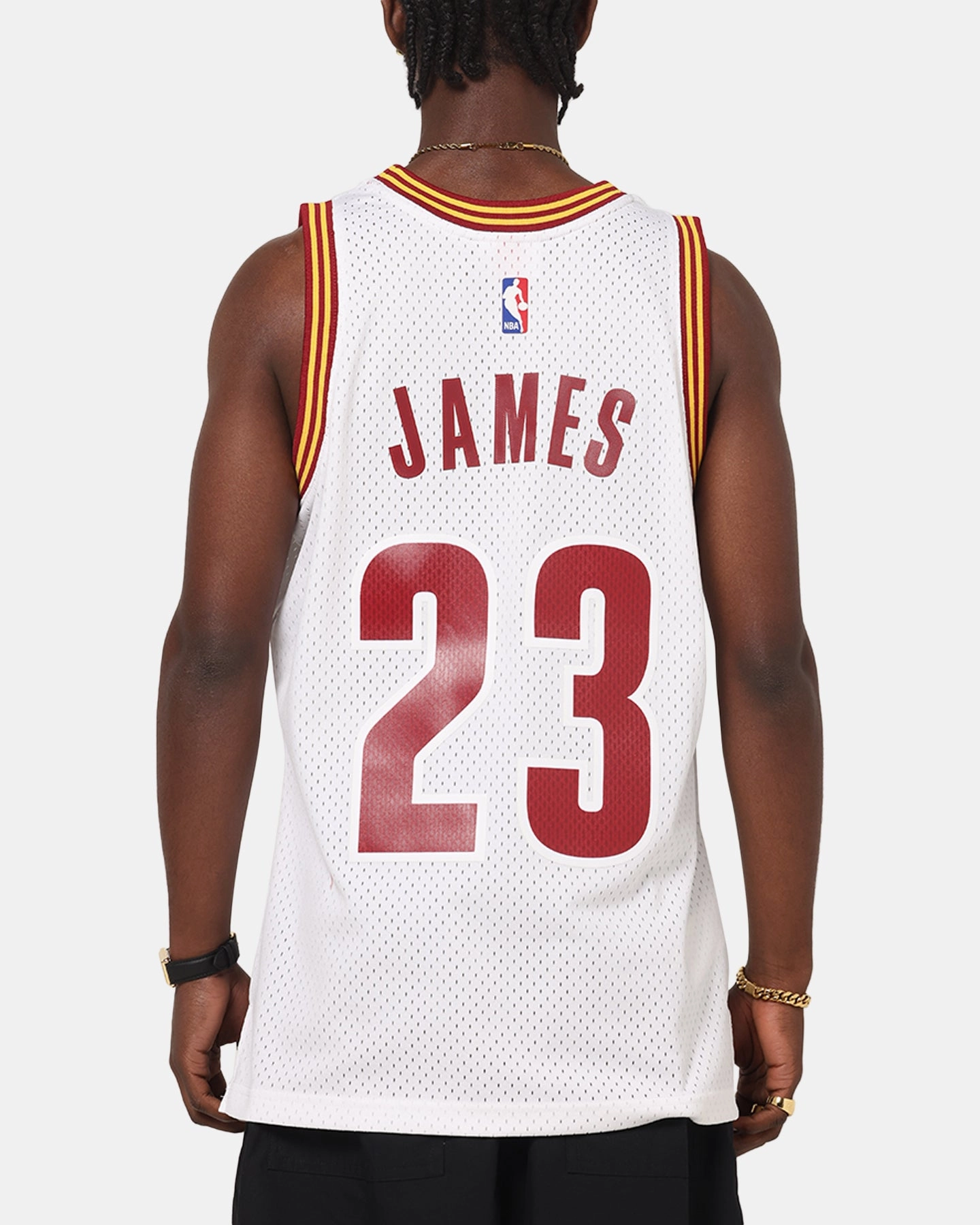Quick Release Hem Drop Shoulder Mitchell & Ness Cleveland Cavaliers Lebron James 2015 Swing Jersey White