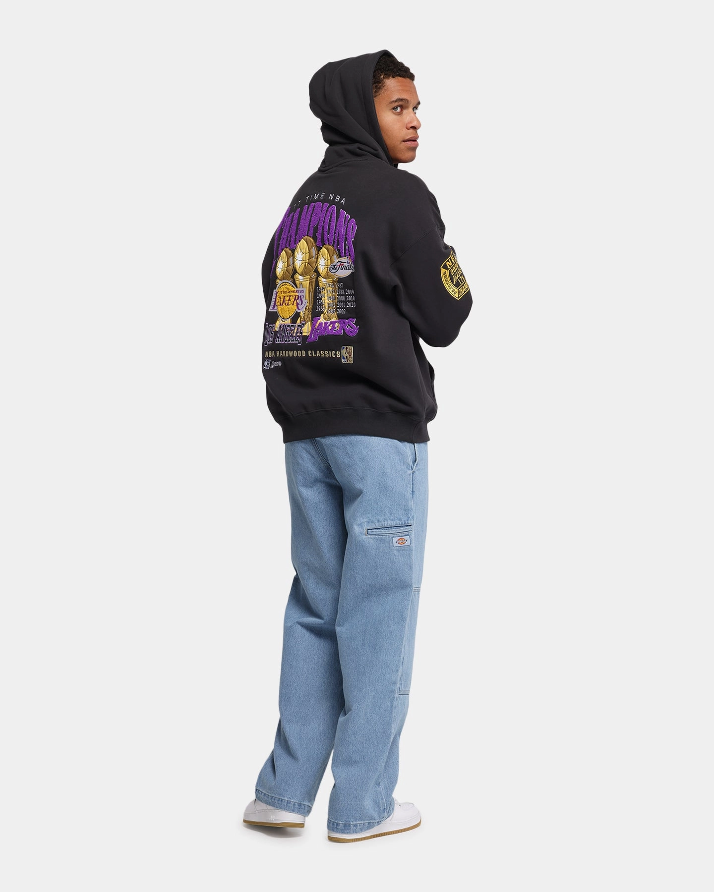 Sweat Absorbent Layer Impact - resistant Mitchell & Ness Los Angeles Lakers National Champions Hoodie Faded Black