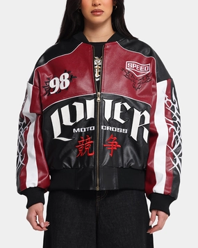 Template Smell Loiter Tokyo Drift Vegan Leather Jacket Red