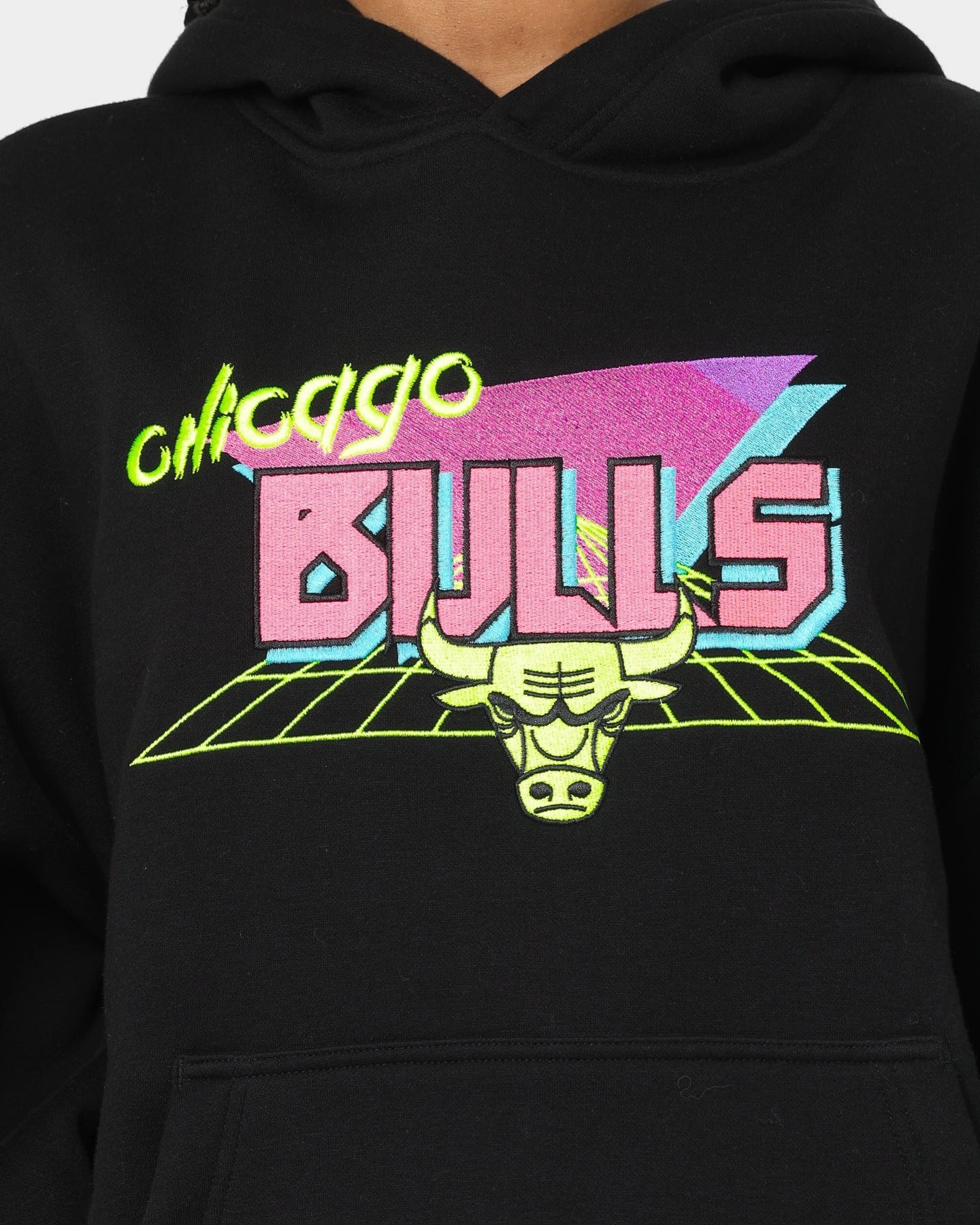 Relax Lightweight Design New Era Chicago Bulls Retro Arcade Hoodie Black