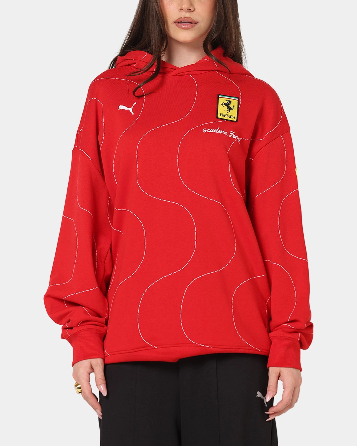 Youth Puma X Scuderia Ferrari Monza Hoodie Rosso Corsa