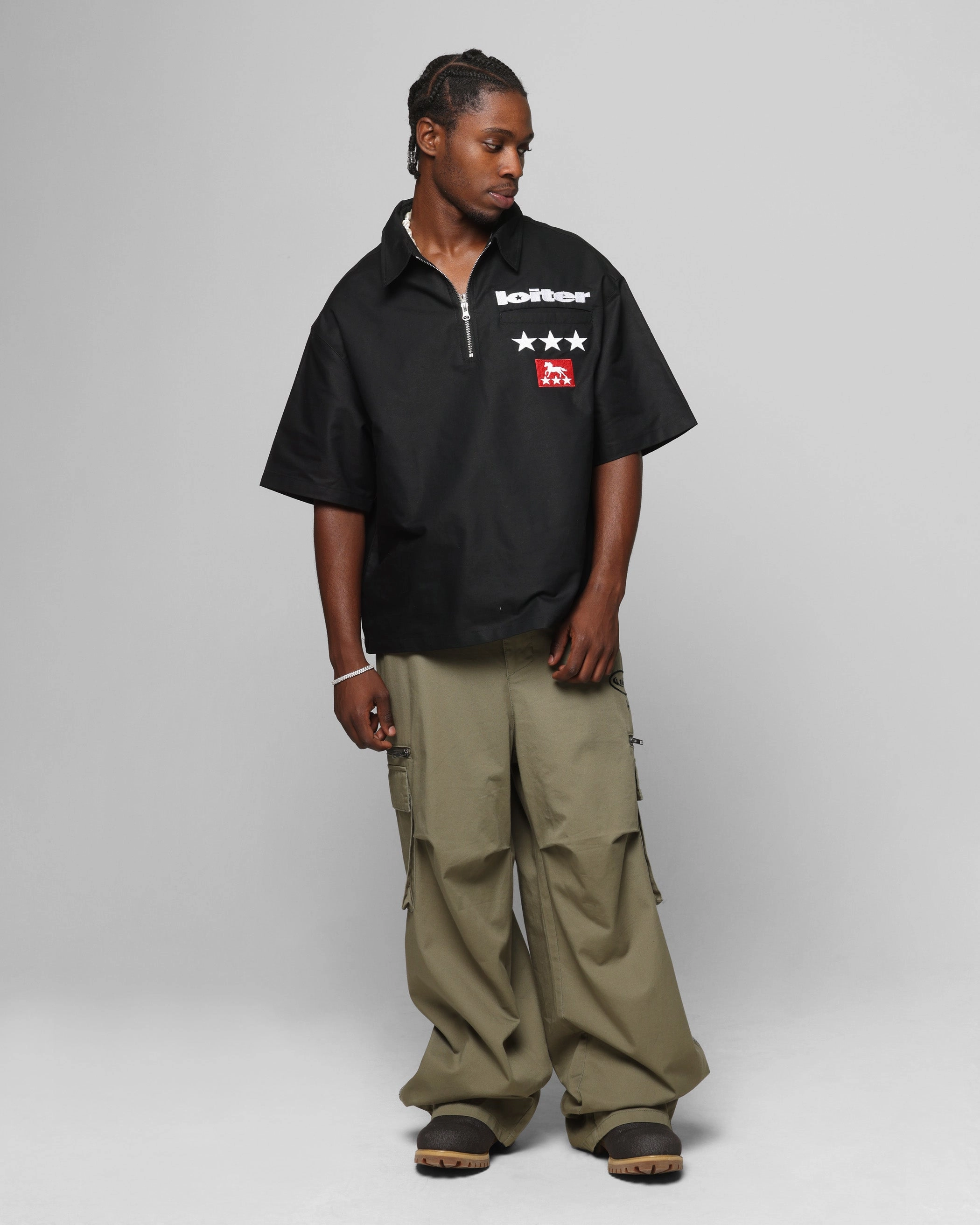 Loiter Shadow Cargo Pants Khaki Cozy Stretch