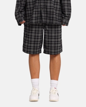 Odor Resistant Finish Stain Resistant Treatment XXIII Plaid Corduroy Jorts Black/Grey