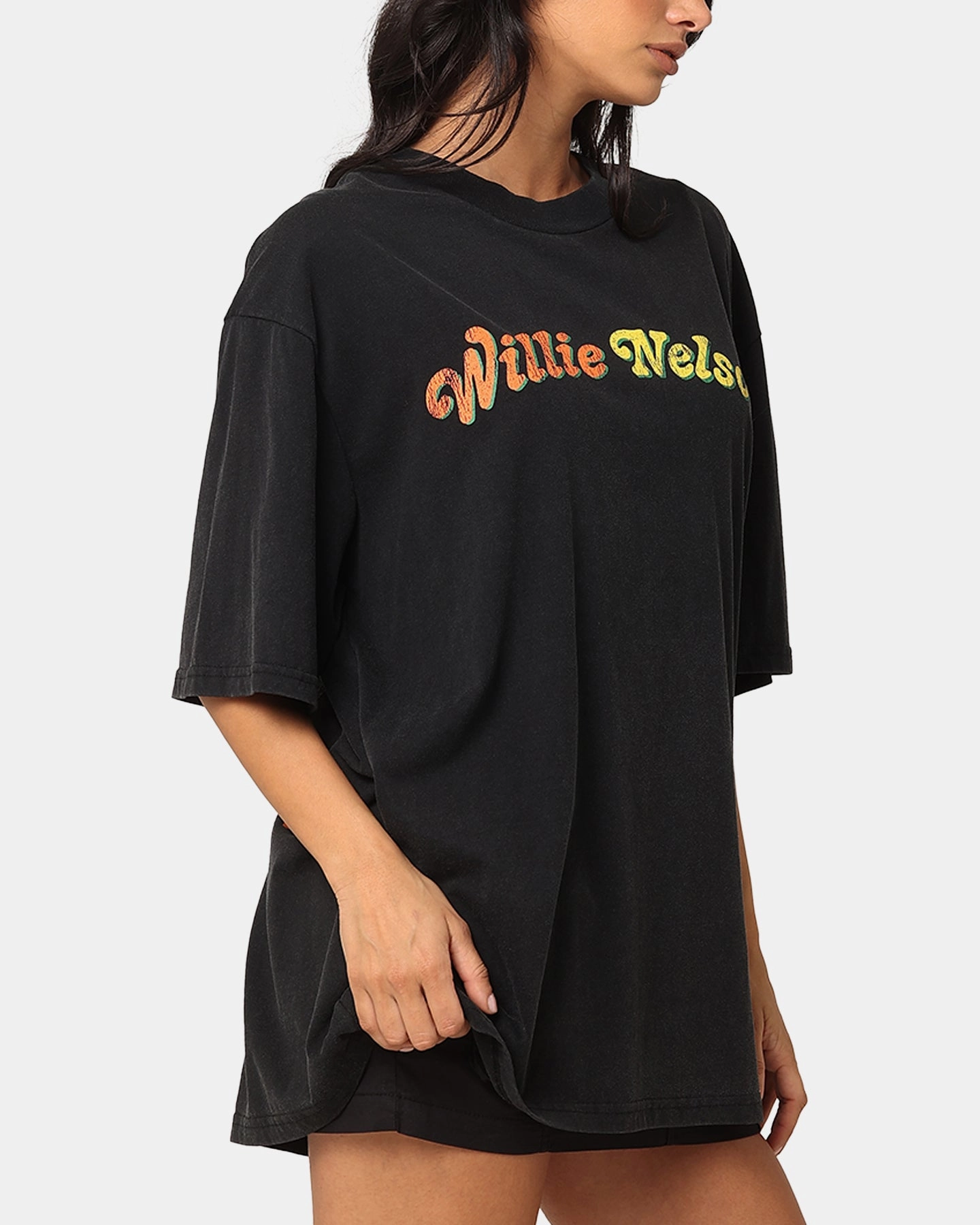 Cozy Vibe Summer Ready Willie Nelson Willie Nelson T-Shirt Washed Black