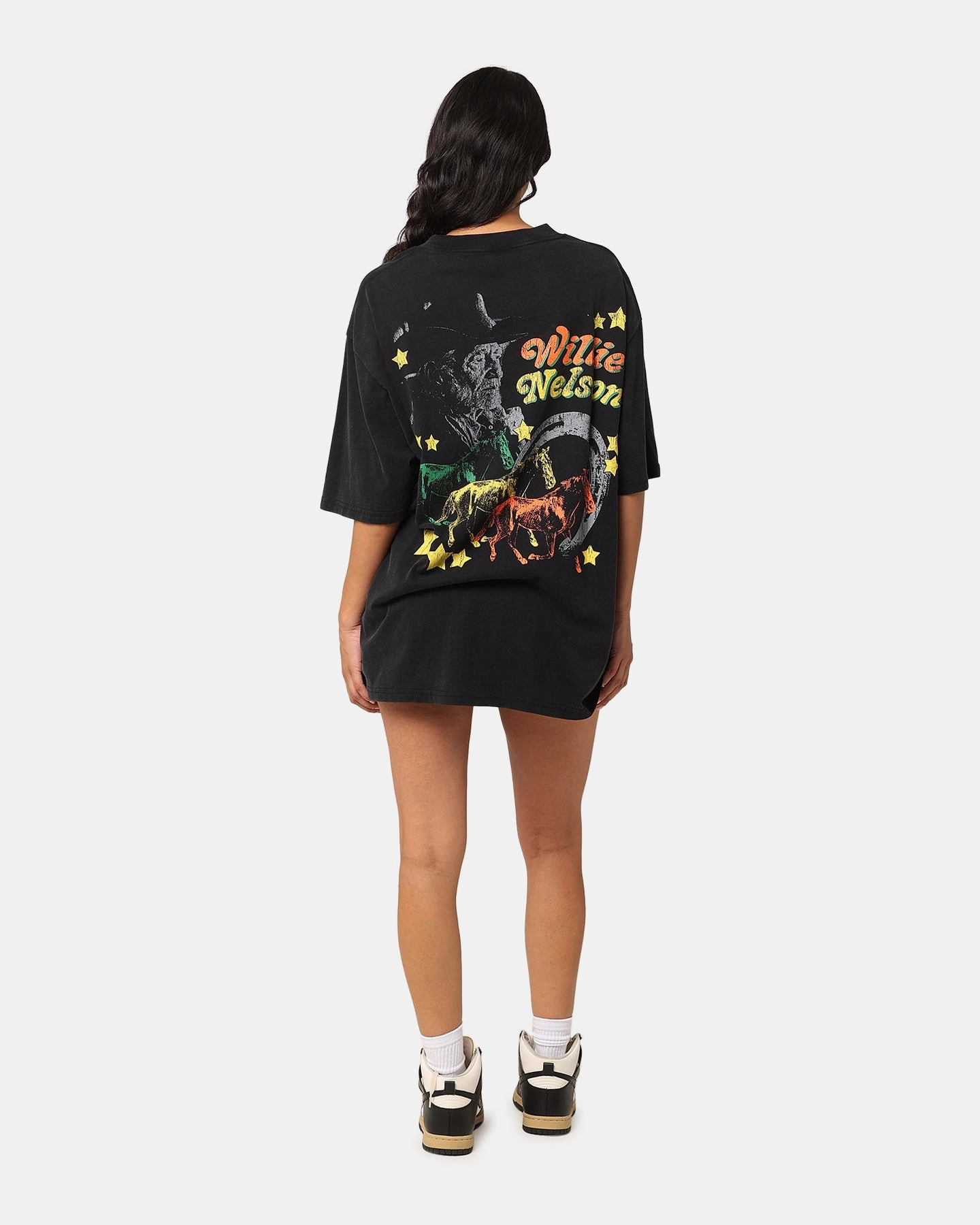 Willie Nelson Willie Nelson T-Shirt Washed Black Holiday Outfit Style