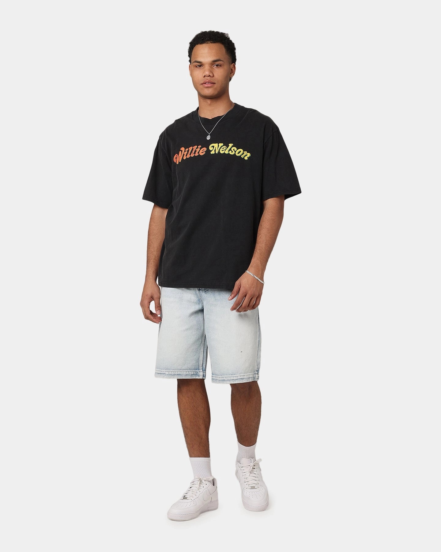 Sporty Top Willie Nelson Willie Nelson T-Shirt Washed Black