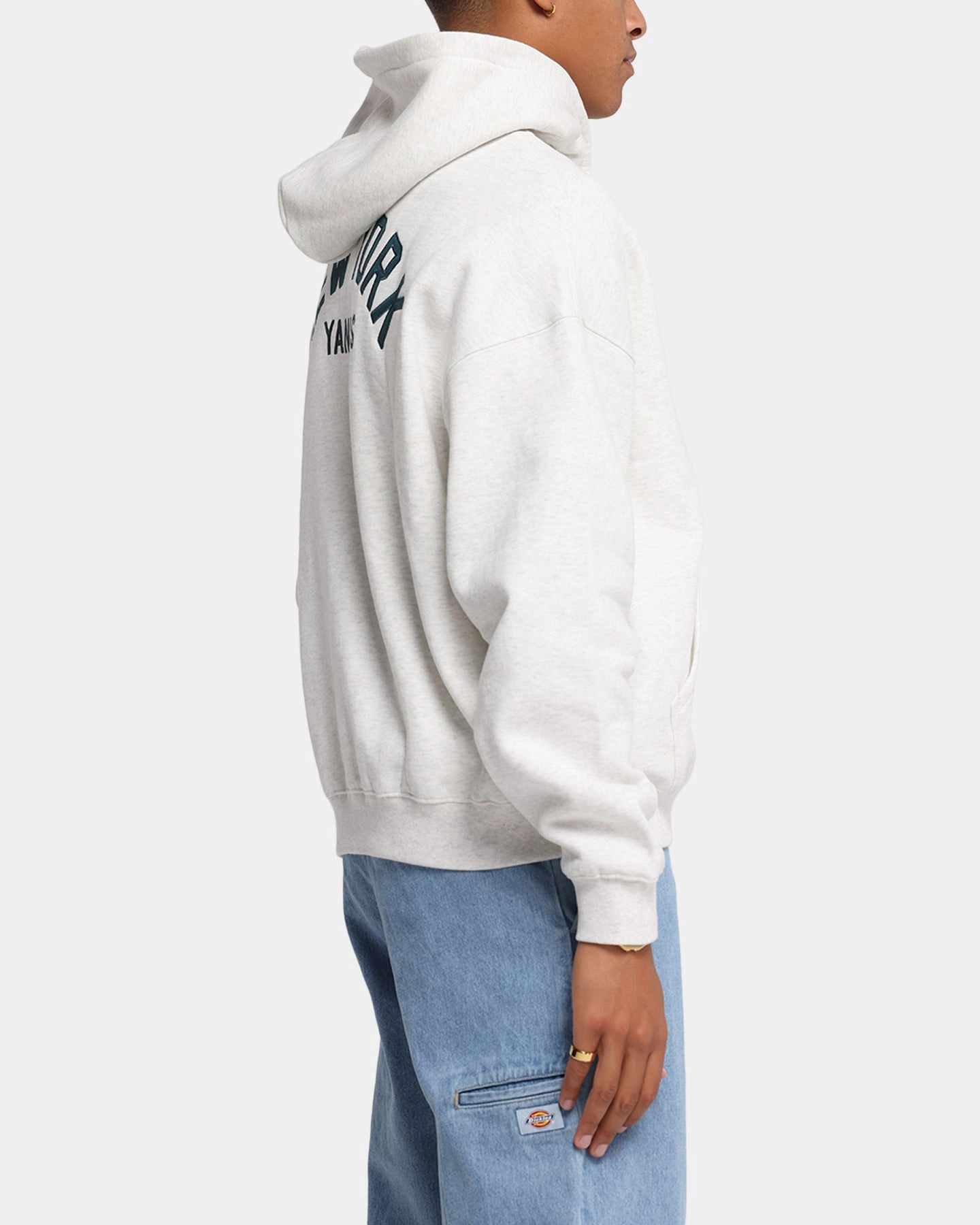 Thermal Insulation Layer Insulated Comfort Majestic Athletic New York Yankees Arch FZ Boxy Hoodie White Marle