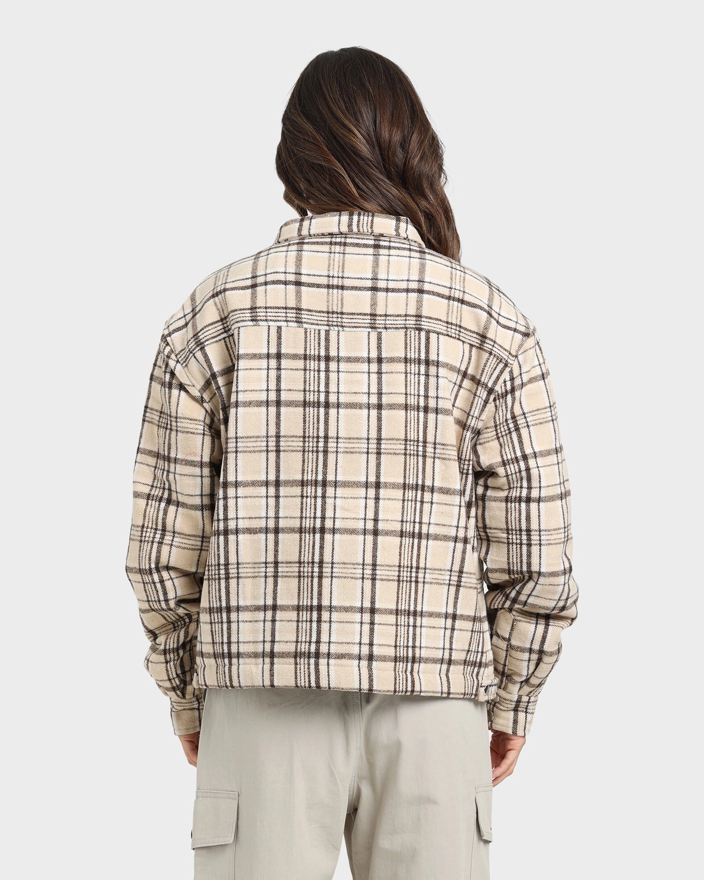 short sleeved XXIII Oaxaca Cropped Tartan Jacket Brown
