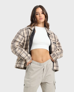 XXIII Oaxaca Cropped Tartan Jacket Brown Valentine's look