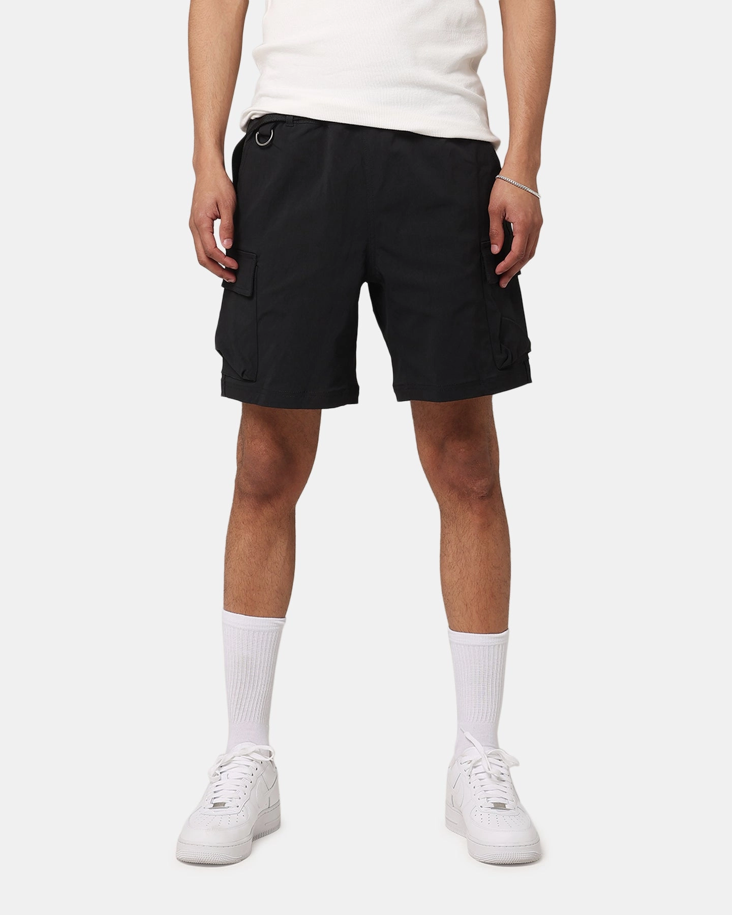 Compact Packable Design anti - static Champion Rebound Script Hike Short Black