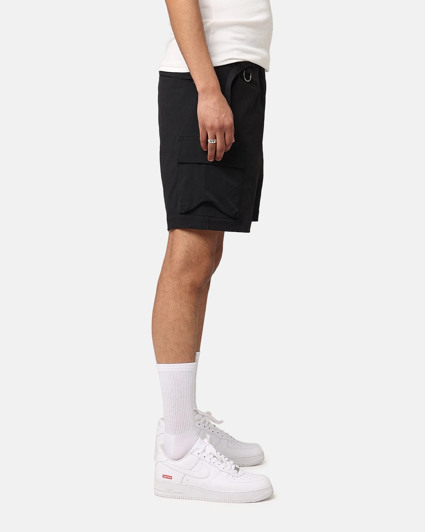 Mesh Fabric Champion Rebound Script Hike Short Black