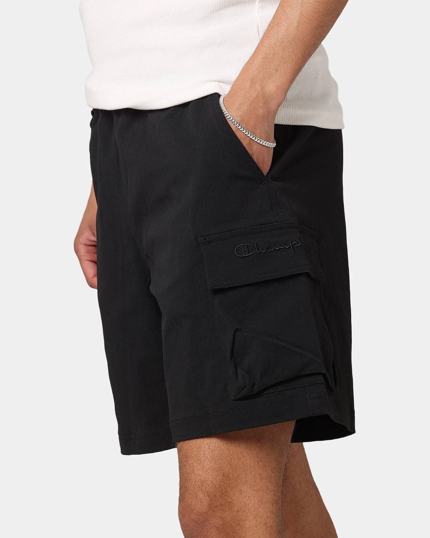 Champion Rebound Script Hike Short Black present for him Flexible Mobility