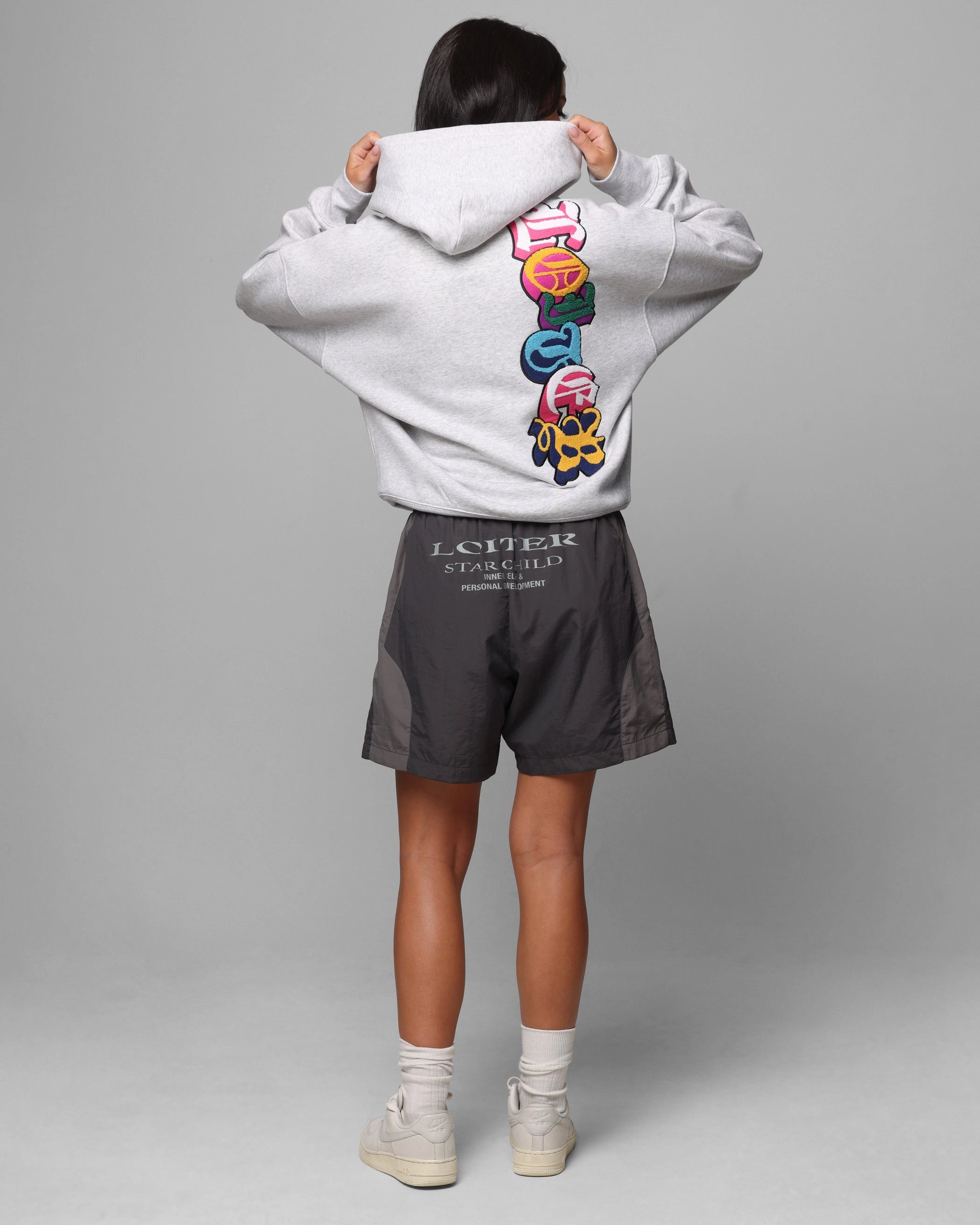 Comb Loiter Chenille Premium Hoodie Grey Marle
