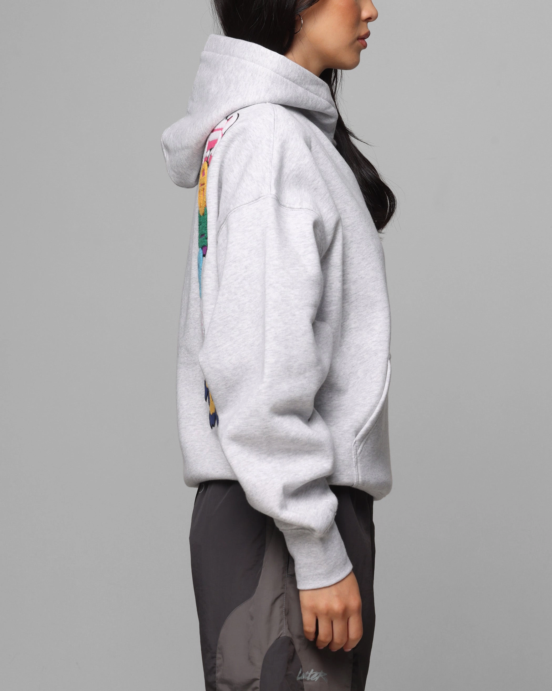 Durable Stitching Loiter Chenille Premium Hoodie Grey Marle
