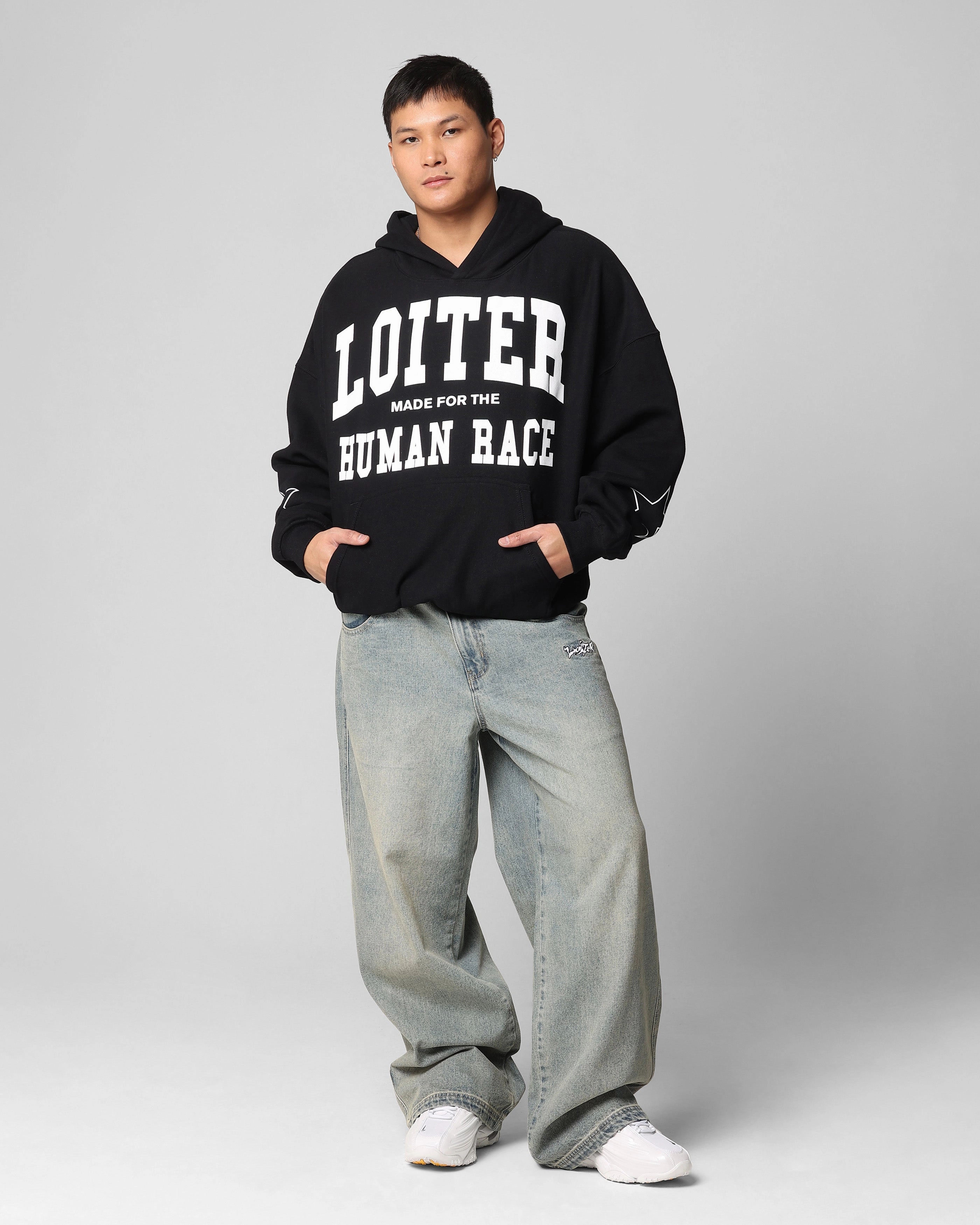 Loiter Training Day Hoodie Black Compression Strap Adjustment