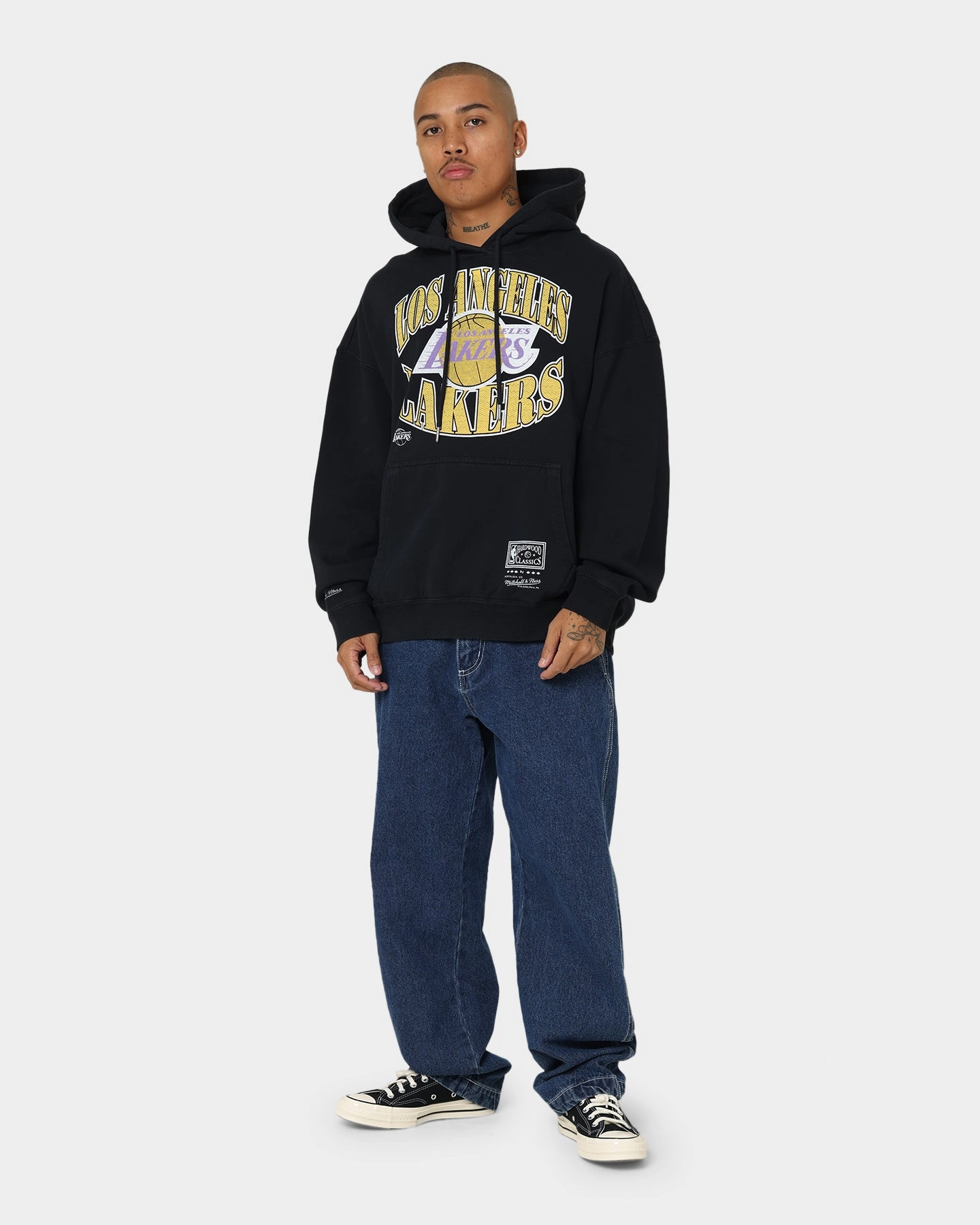Mitchell & Ness Los Angeles Lakers Point Guard Hoodie Faded Black Job Street Edge
